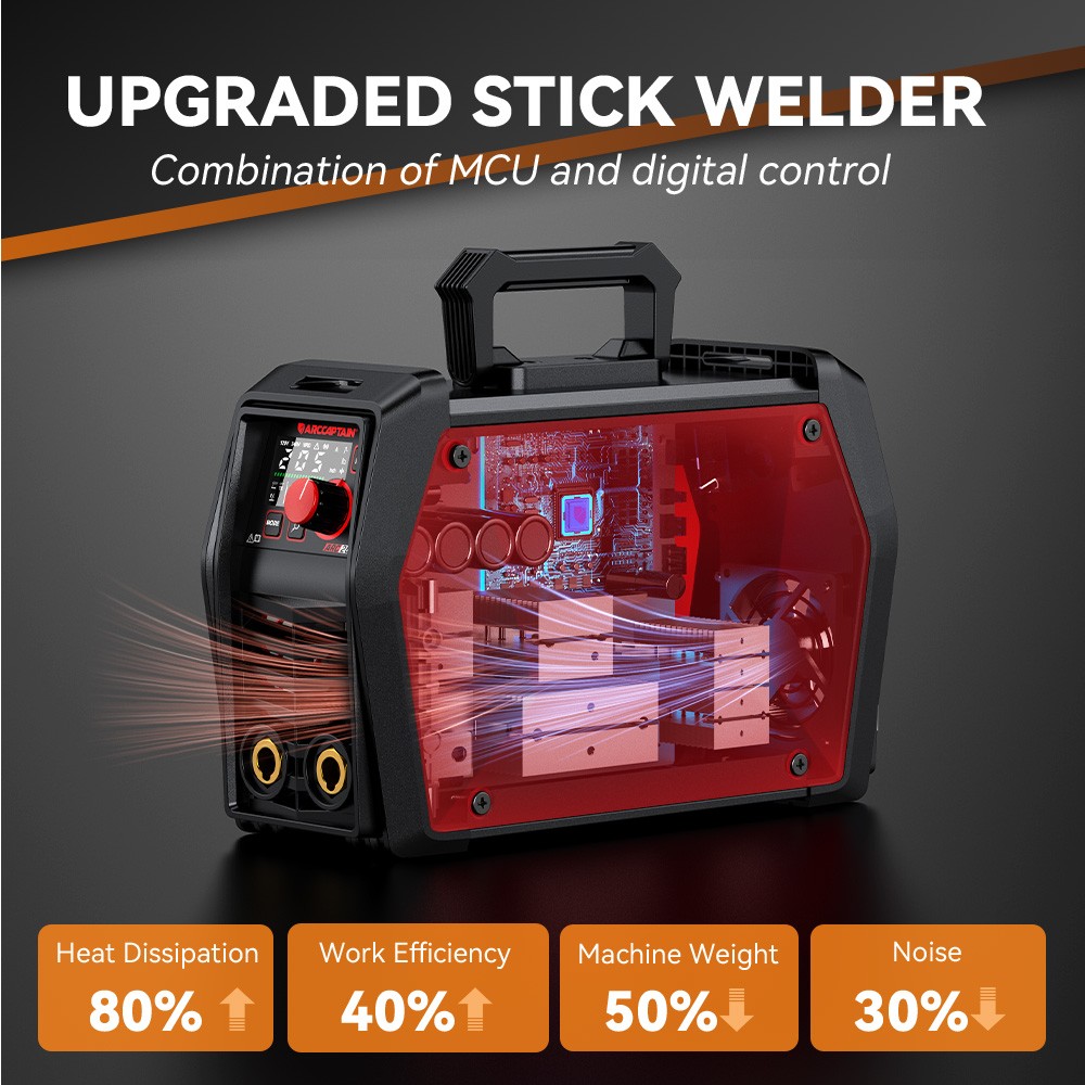 ARCCAPTAIN iControl ARC205 Pro, 205A APP-Controlled Stick/TIG Welder, 120V/240V