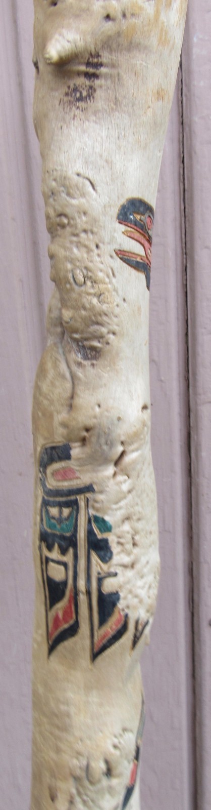 Northwest Coast Hand Carved SHAMAN Totem Walking Talking Stick Cane Pole STAFF