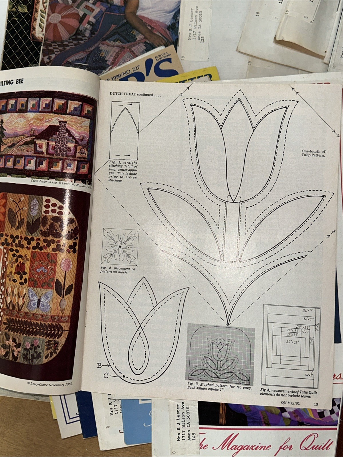 ~30 Quilting/Stitching Magazines most 1980's Quilter's Newsletter 1980-90