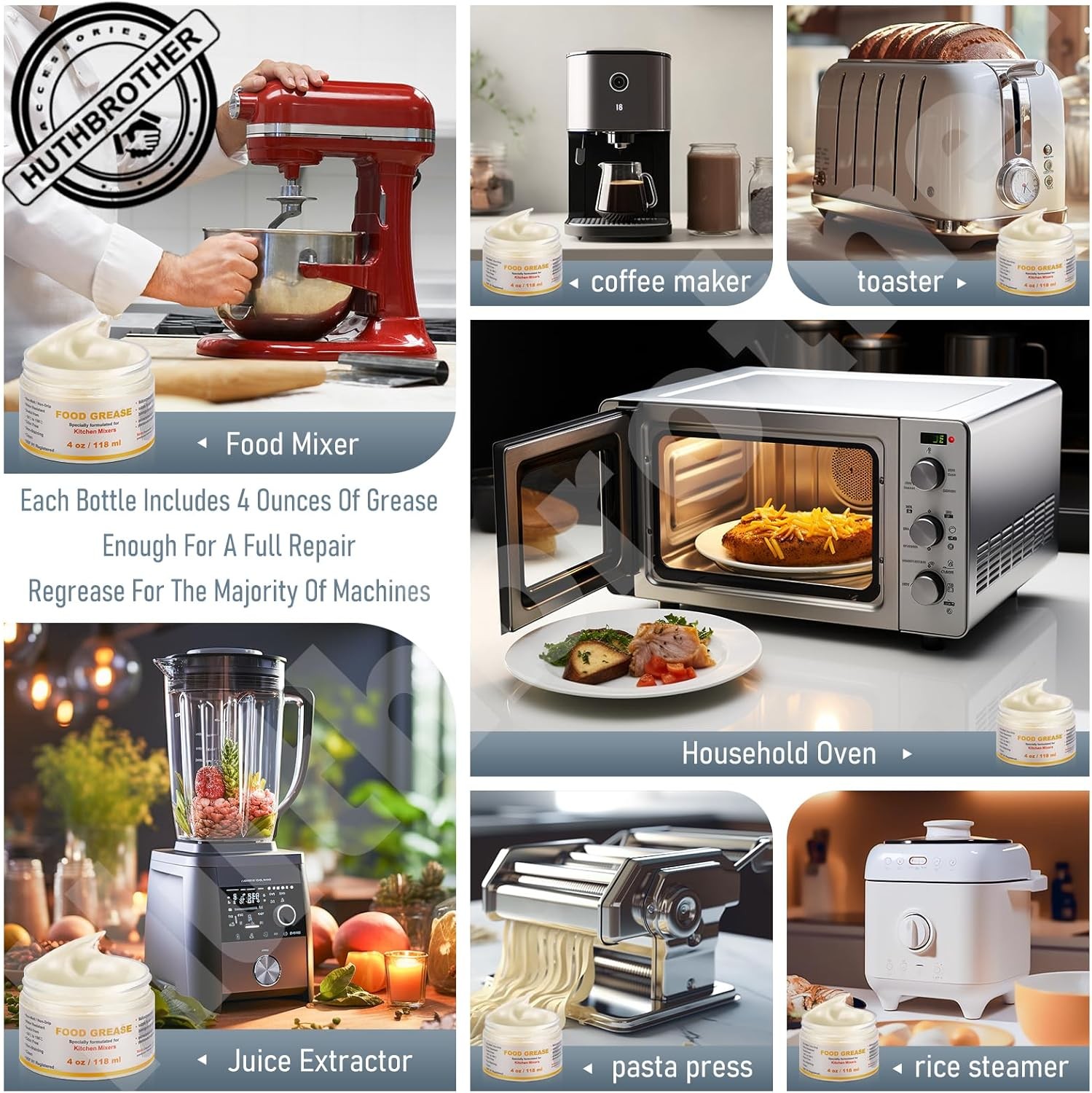 4 Oz Food Grade Grease for kitchen Aid Stand Mixer - by Huthbrother,...