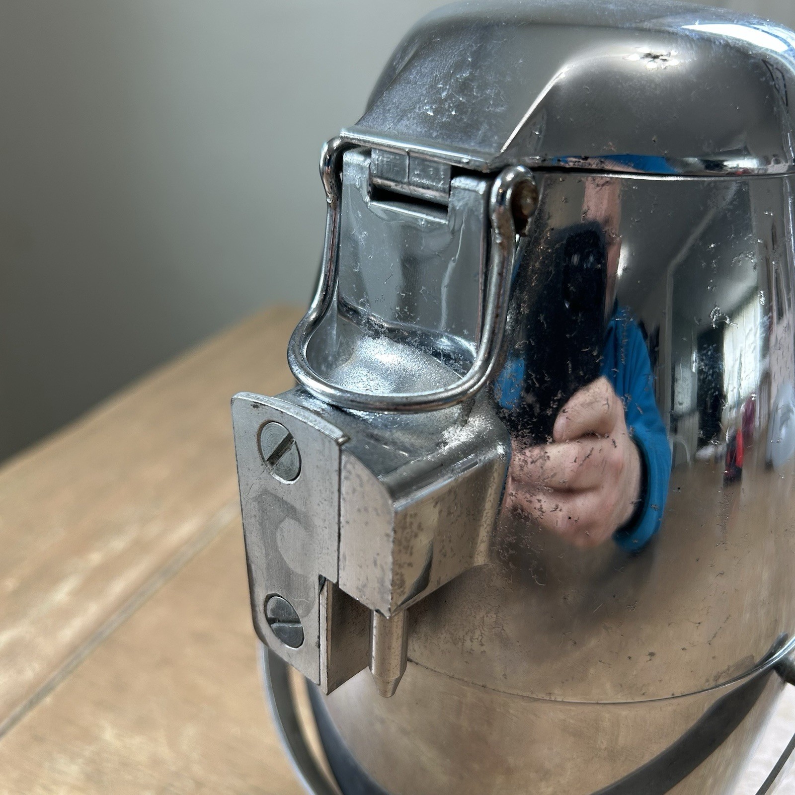 Vintage 50s Rival Ice-O-Mat Bucketeer Ice Crusher No. 480 MCM Mid Century Chrome