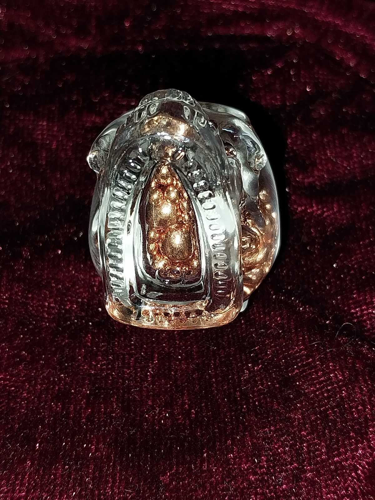 Copper Bullion in Skull Glass Bottle - 99.9 % Pure - 44 Grams - Great Gift!