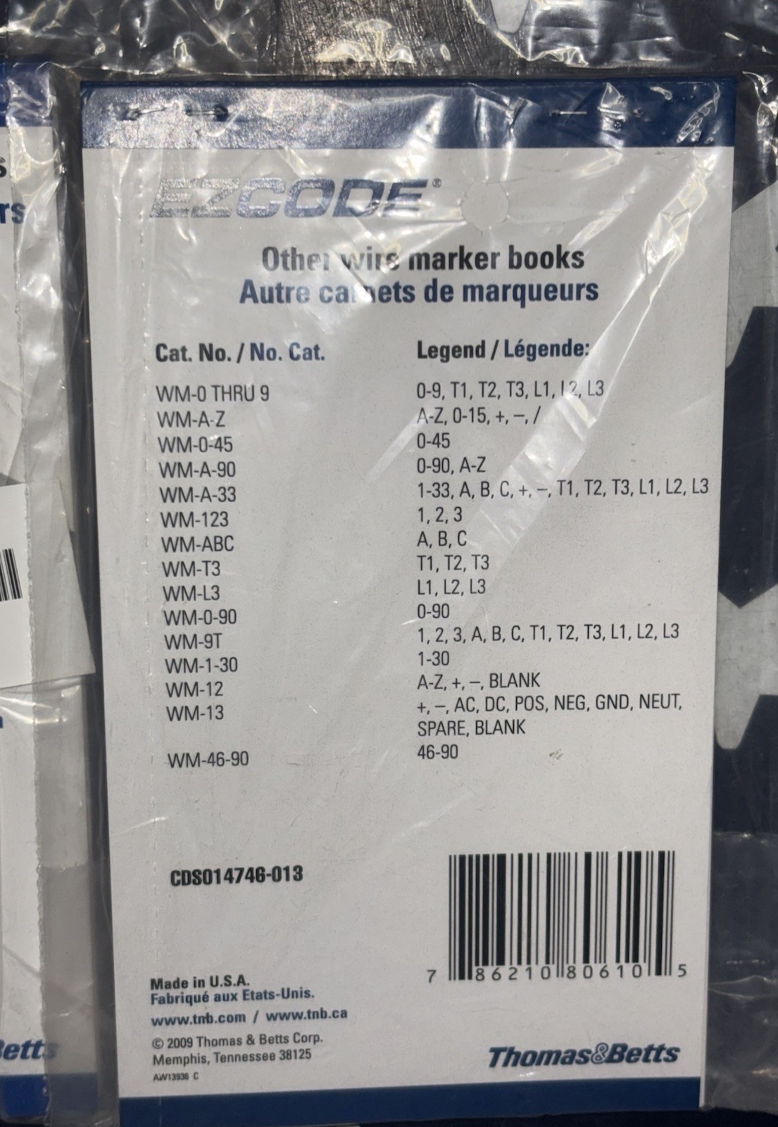 Two T&B WM-A-Z Preprinted Wire Marker Book #A-Z 0-15 10 Page Book TWO BOOKS