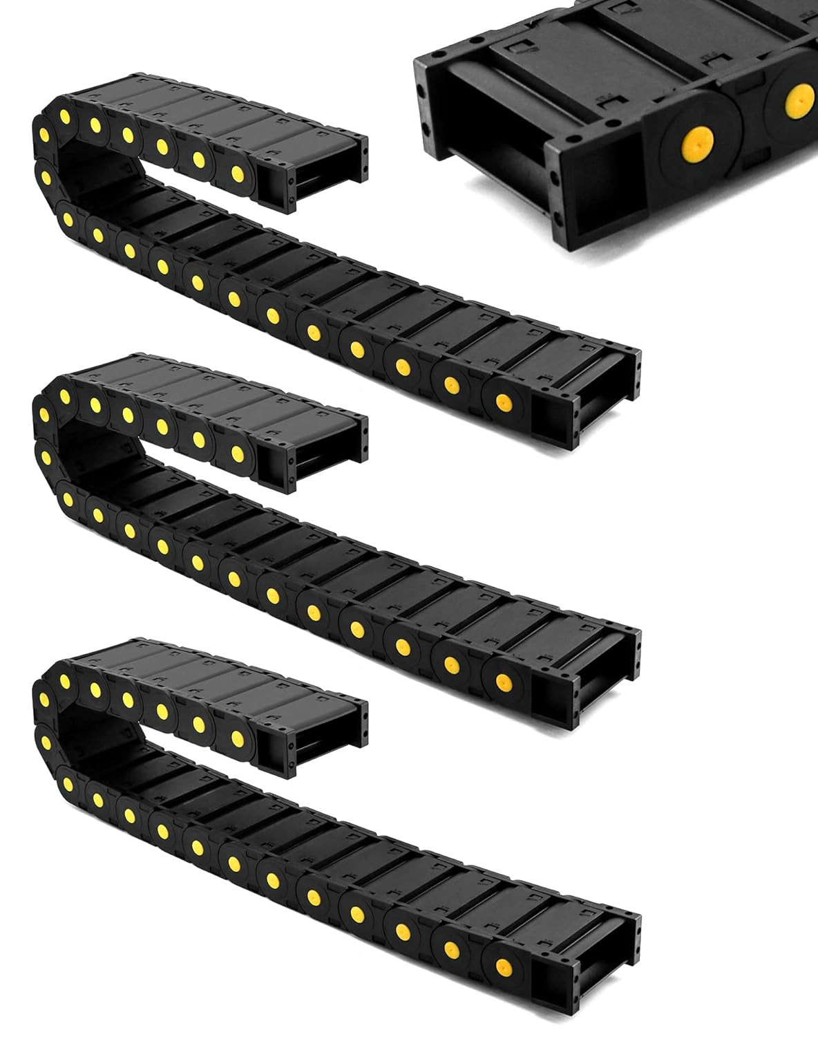 Cable Drag Chain 1M 25x77mm R55 Closed Wire Carrier for CNC Robot 4 Pack