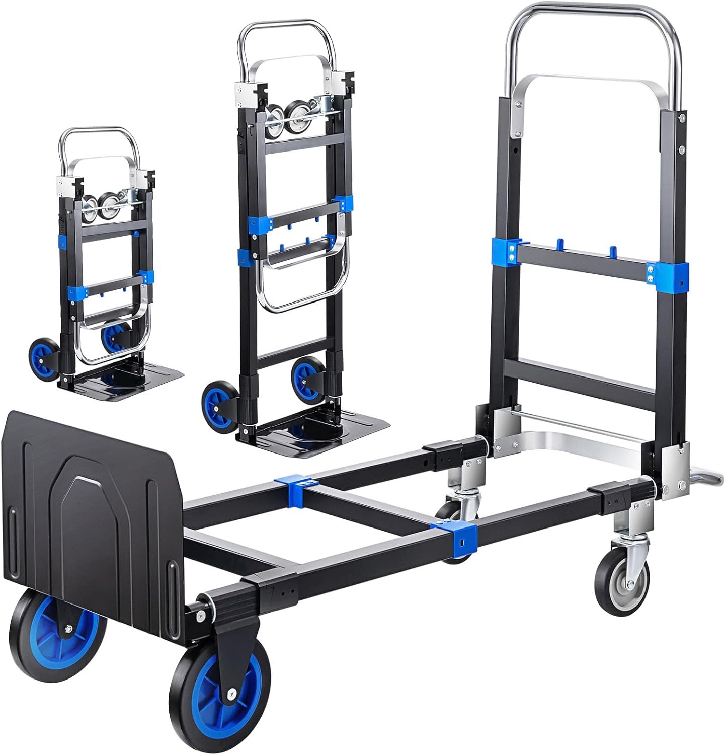 Aluminum Hand Truck 3 in 1 Folding Dolly Cart 660 lbs Capacity Heavy Duty