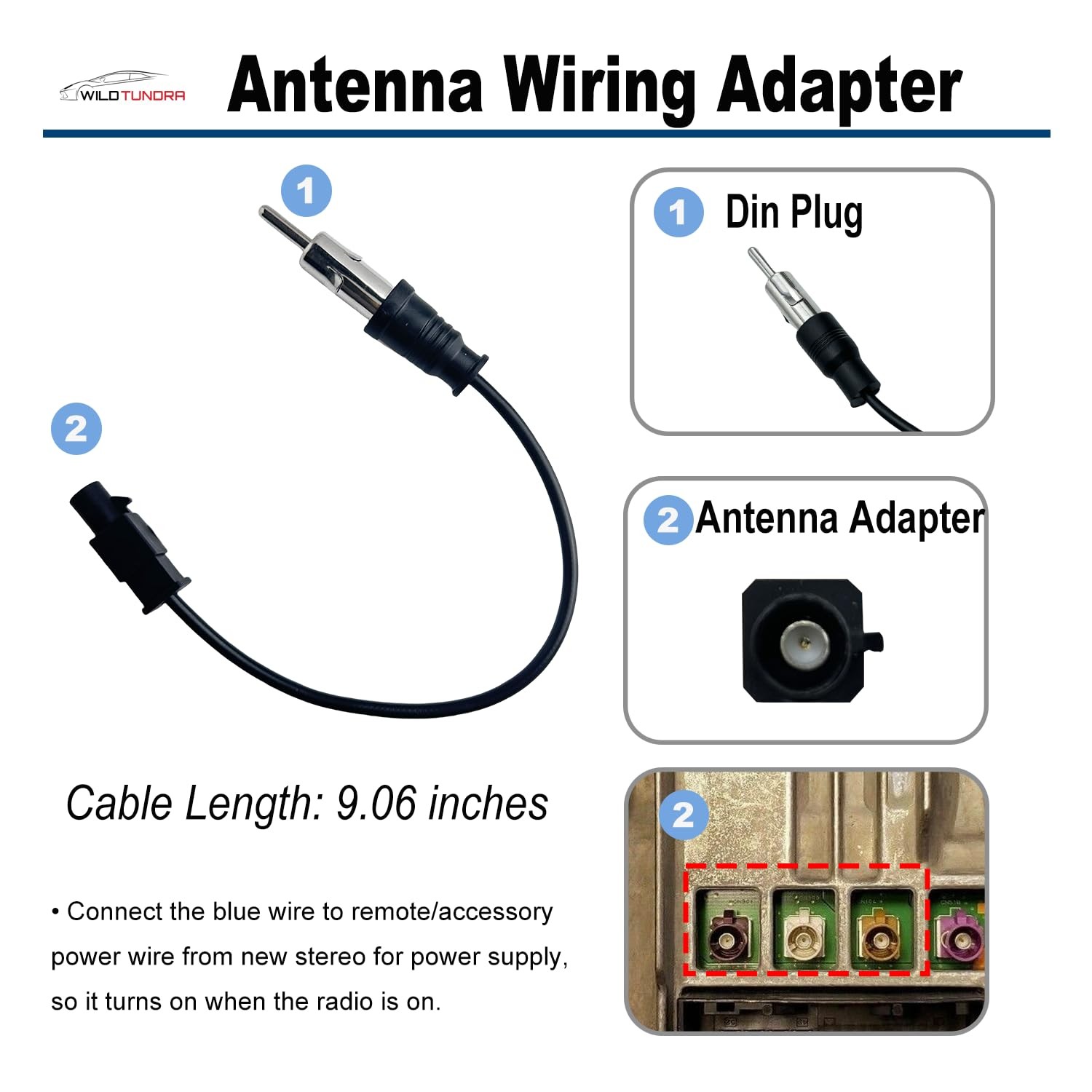 16Pin ISO Aftermarket Radio Harness Adapter for Ford 2011-2020 with Radio Ant