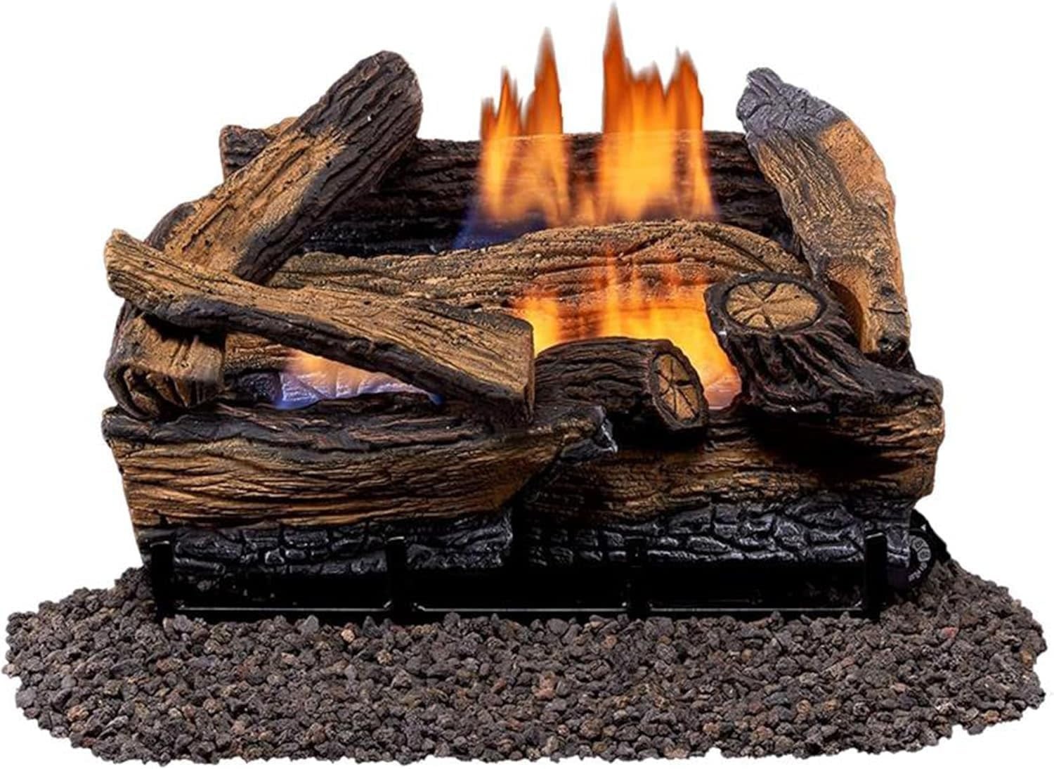 Split Red Oak Ventless Log Set – 18 Inch, 30,000 BTU, Dual Fuel Propane/Natur...