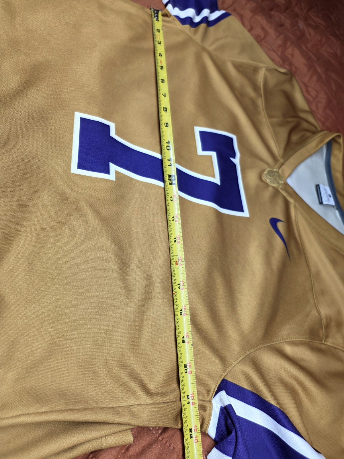 Nike LSU Tigers #7 Gold Jersey Sz. L