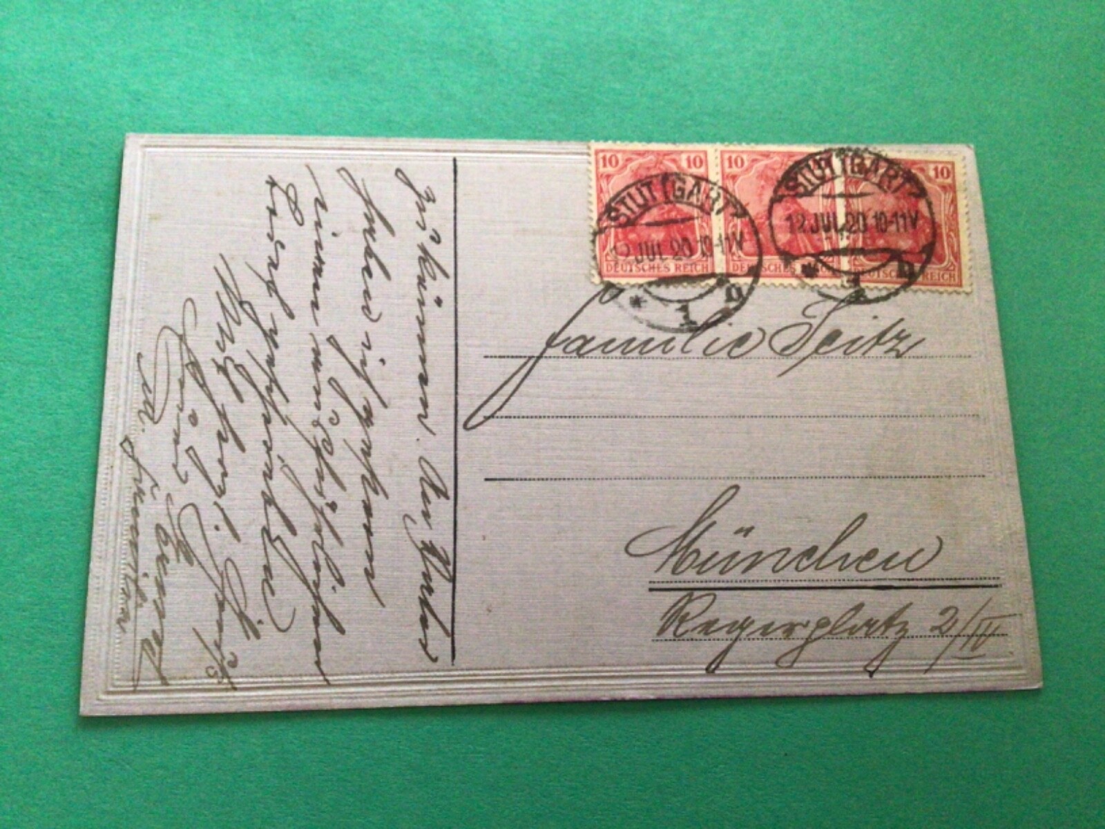 German Empire Stuttgart 1920  postcard A18154