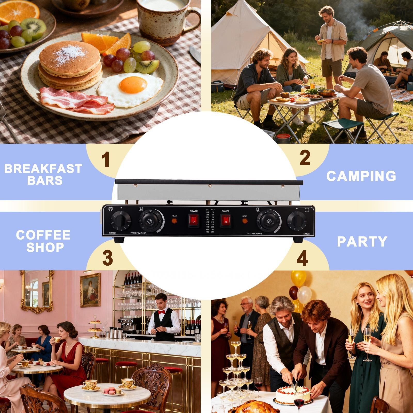 50 pcs Commercial Mini Pancake Maker, 110V Stainless Steel Pancake Maker Machine