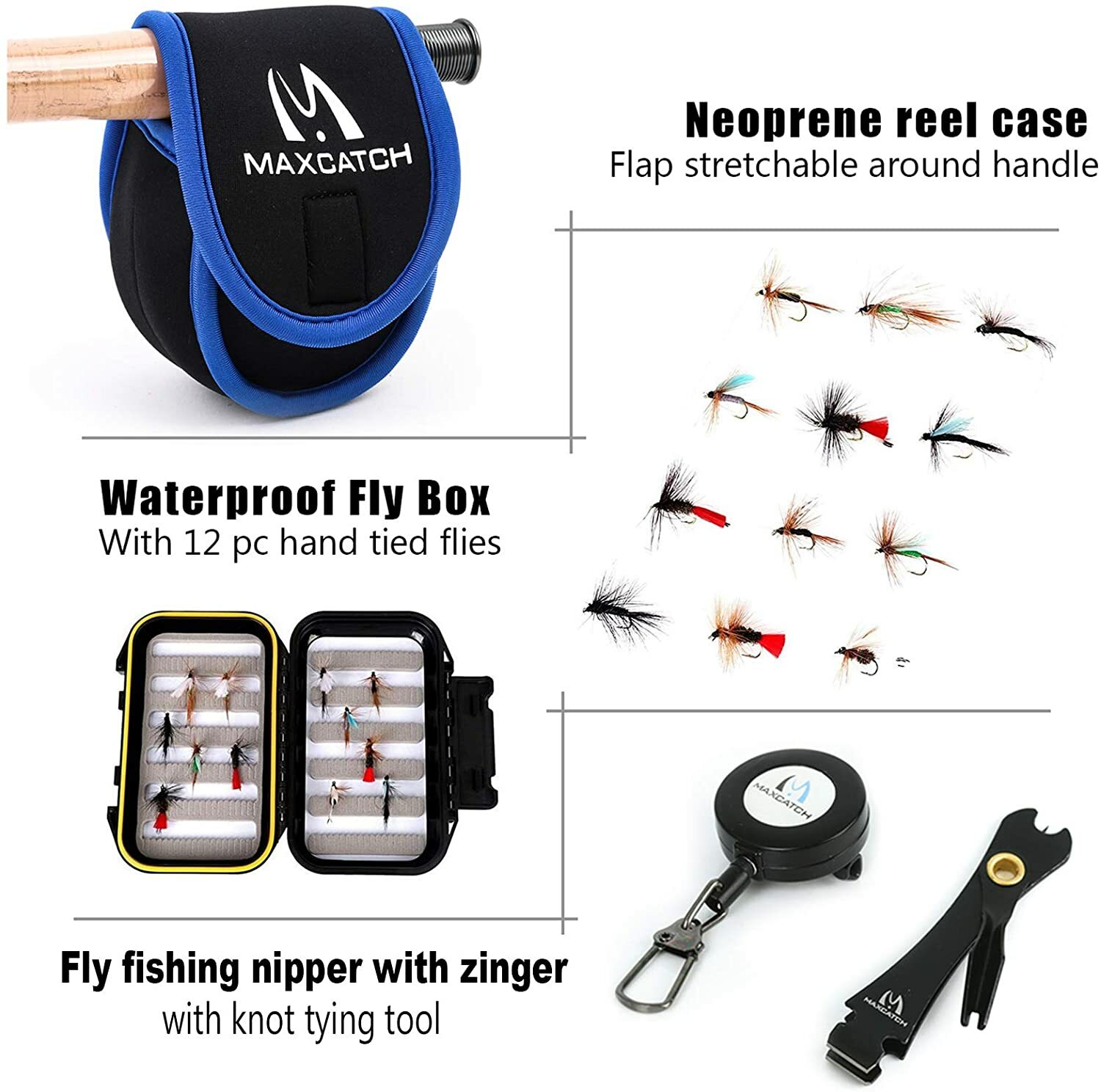 Maxcatch Extreme Fly Fishing Combo Kit 3/4/5/6/7/8wt Starter Rod and Reel Outfit