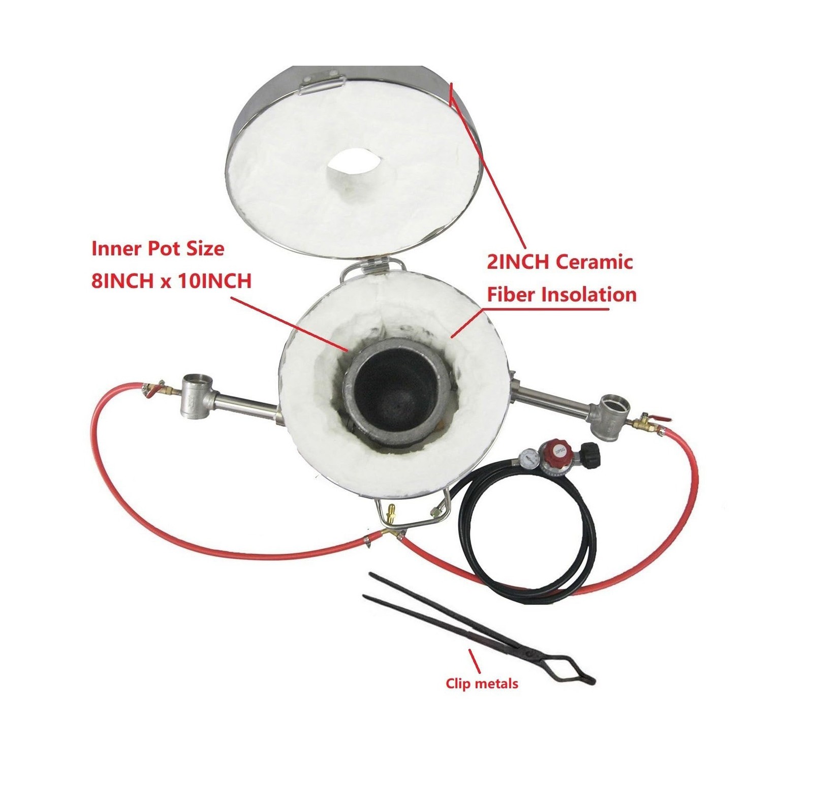 16KG Propane Melting Furnace Double Burner Stainless Steel, Foundury Smelter ...