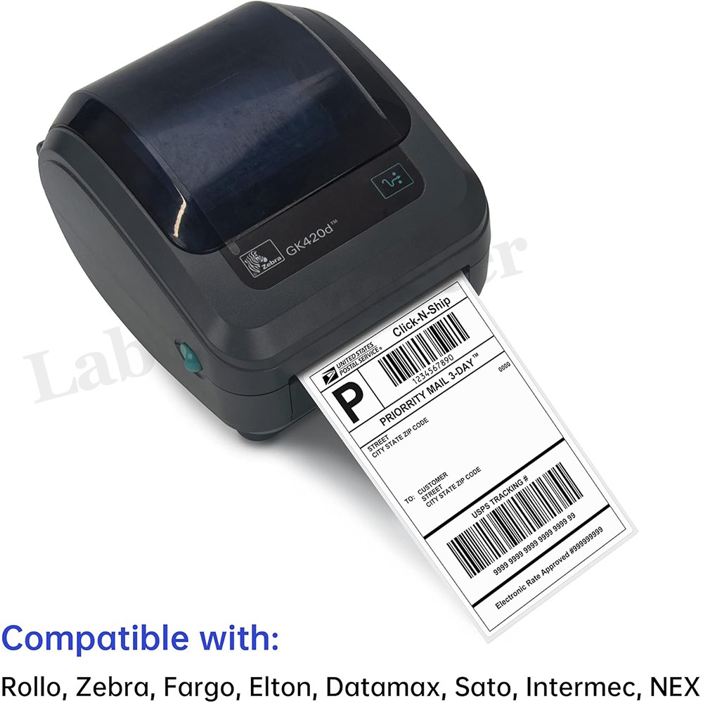 4x6 Fanfold Direct Thermal Shipping Labels Perforated for Zebra & Rollo Printers