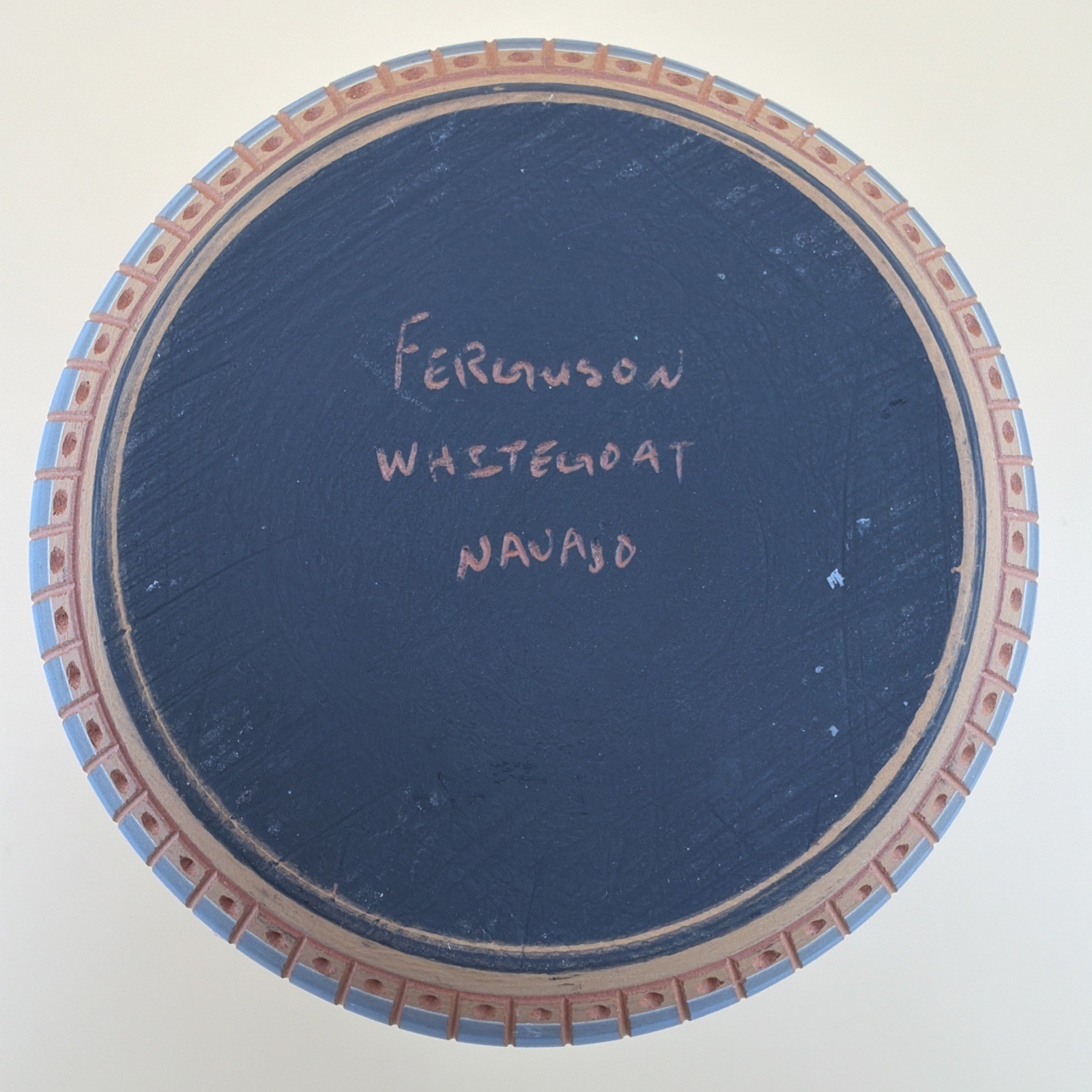 Etched Pottery Vase - Navajo Native American Signed Ferguson Whitegoat