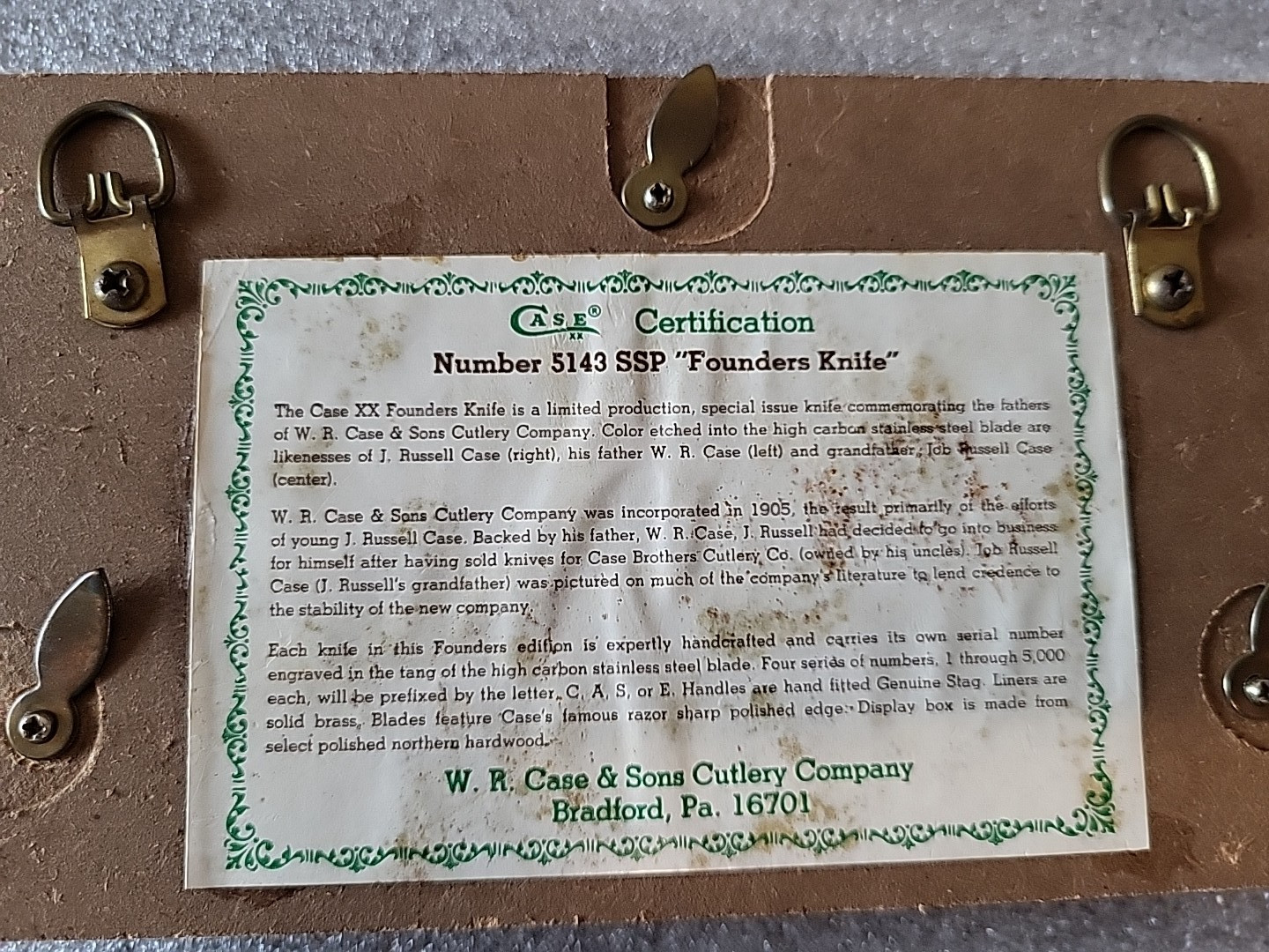 VINTAGE CASE XX 5143 SSP LTD PRODUCTION FOUNDERS STAG KNIFE in DISPLAY CASE