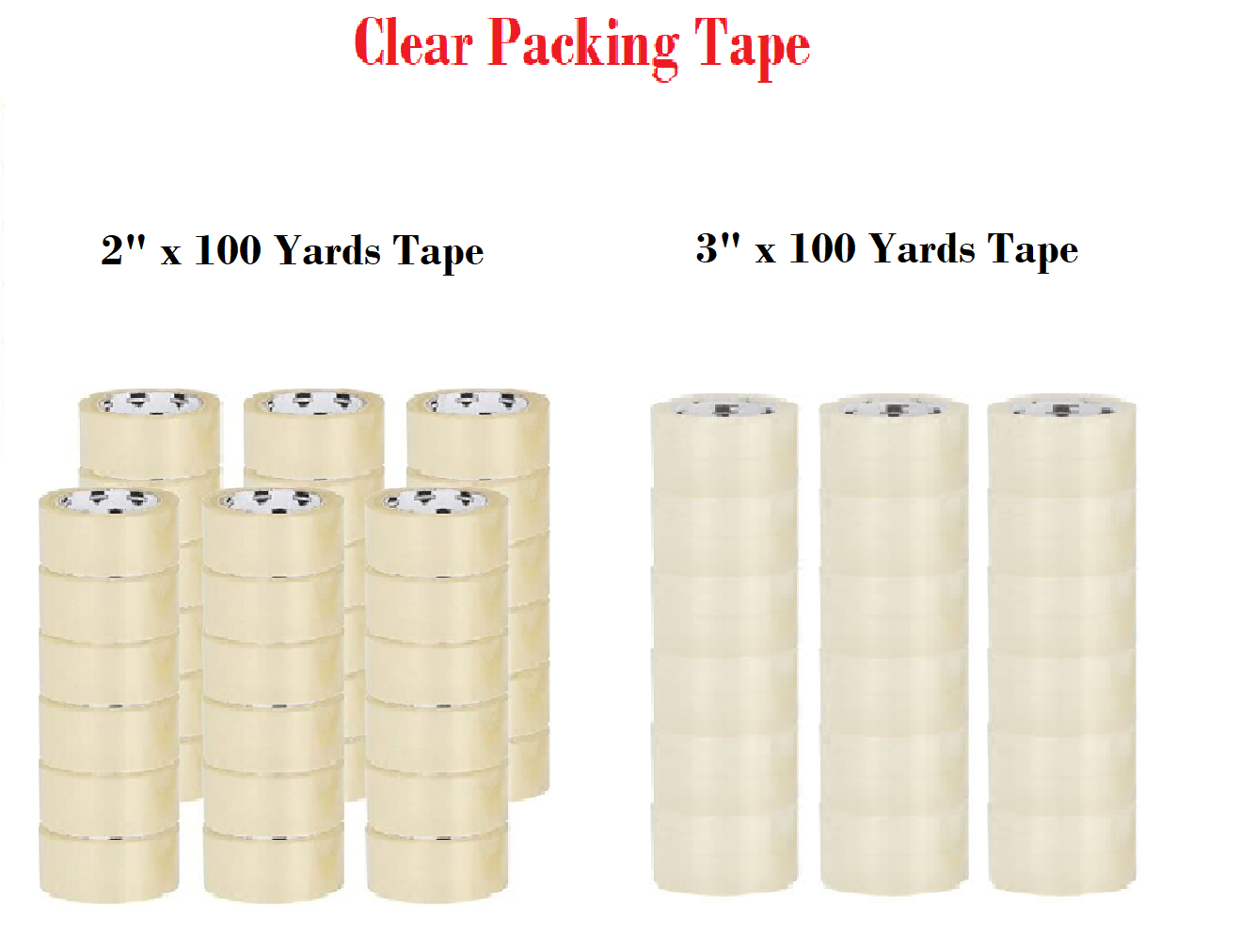 Carton Sealing Box Shipping Tape Parcel Packing Clear Tapes Select: Size & Qty