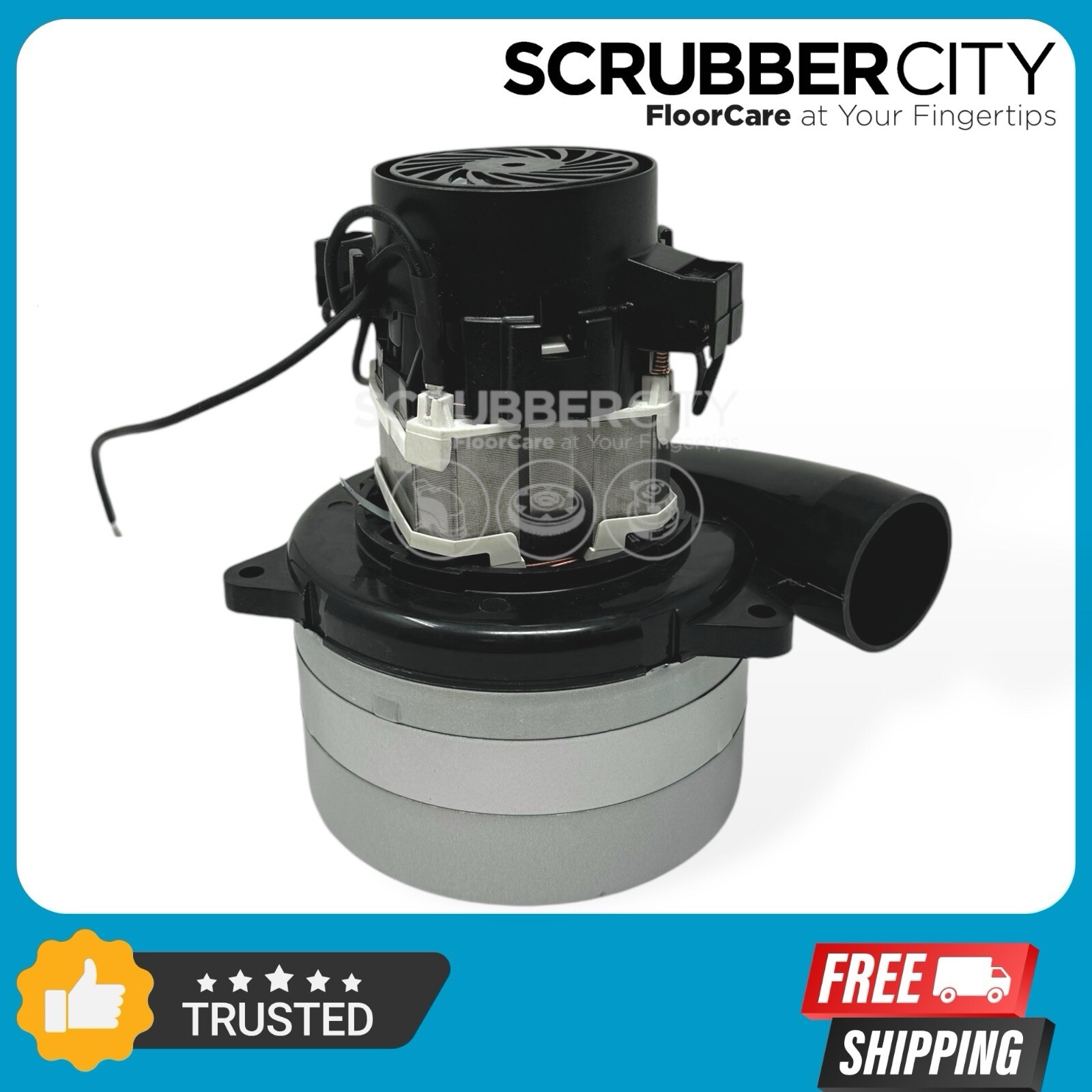 9002562 - 24V Vacuum Motor 3 Stage replaces Tennant T5, Nobles SS5