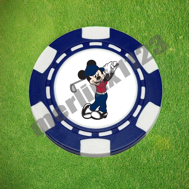 Mickey Mouse Clay Poker Chip Golf Ball Marker Card Guard Disney