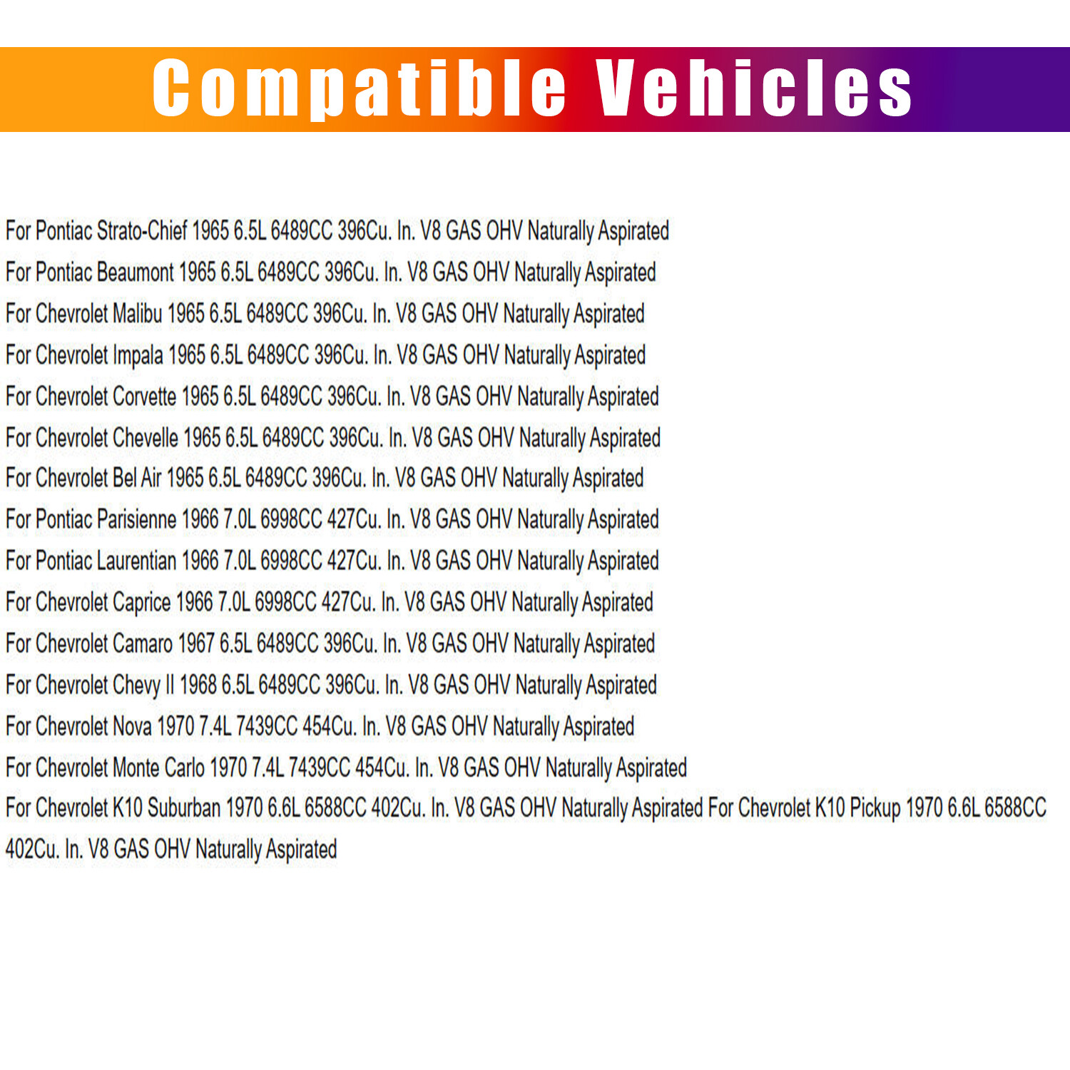 Full Complete Gasket Set For BBC Big Block Chevrolet C20 454 427 396 V8 KS2679