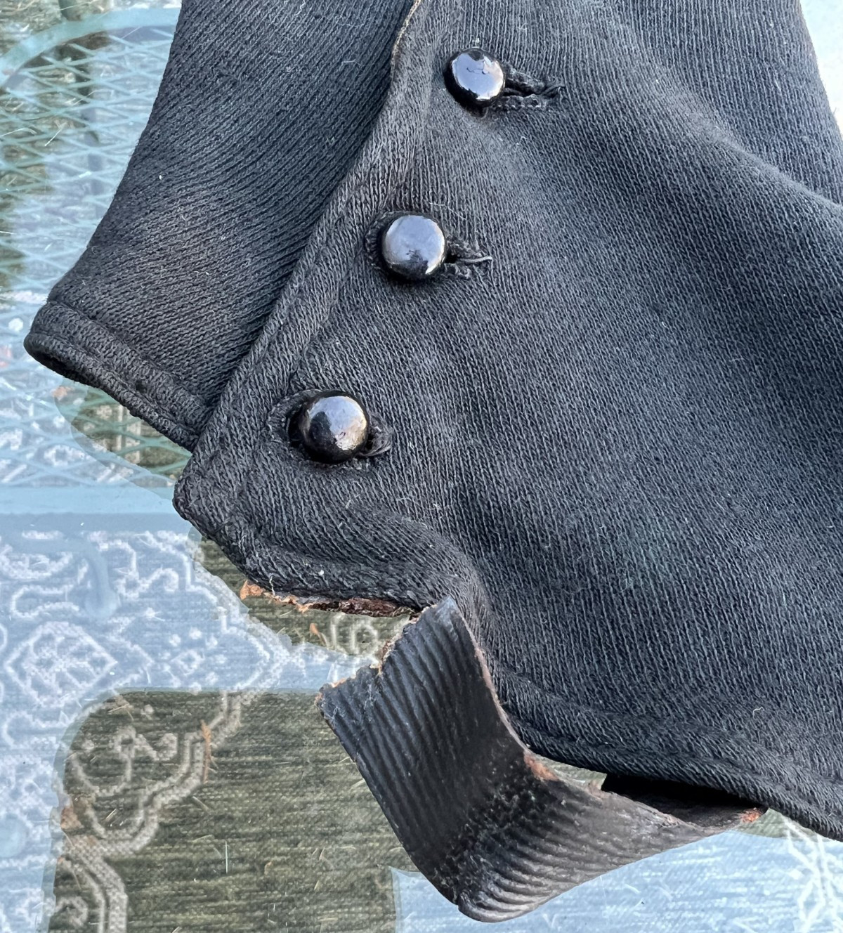 ANTIQUE VICTORIAN LONG BLACK WOOL GAITERS SPATS