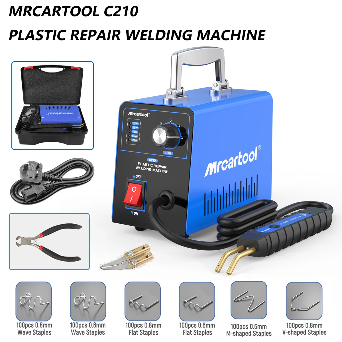 80W Hot Stapler Plastic Welder Kit Car Bumper Repair Welding Machine 600 Staples