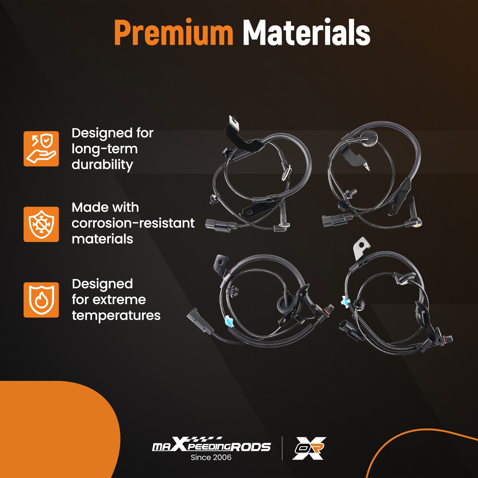 4PCS ABS Wheel Speed Sensor for Jeep Compass/Patriot 2007-2017 5105065 FWD