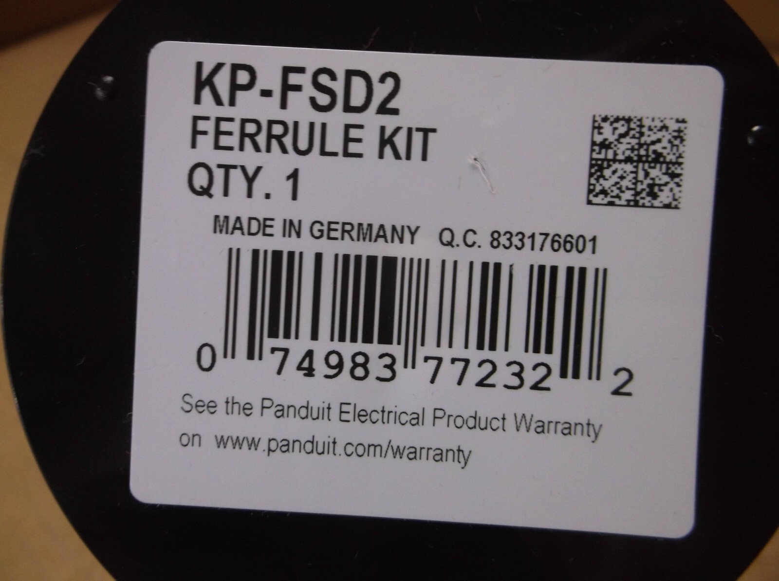 KP-FSD2 Panduit NEW 400 Piece Ferrule Assortment Kit AWG 14-22 KPFSD2 39CA58