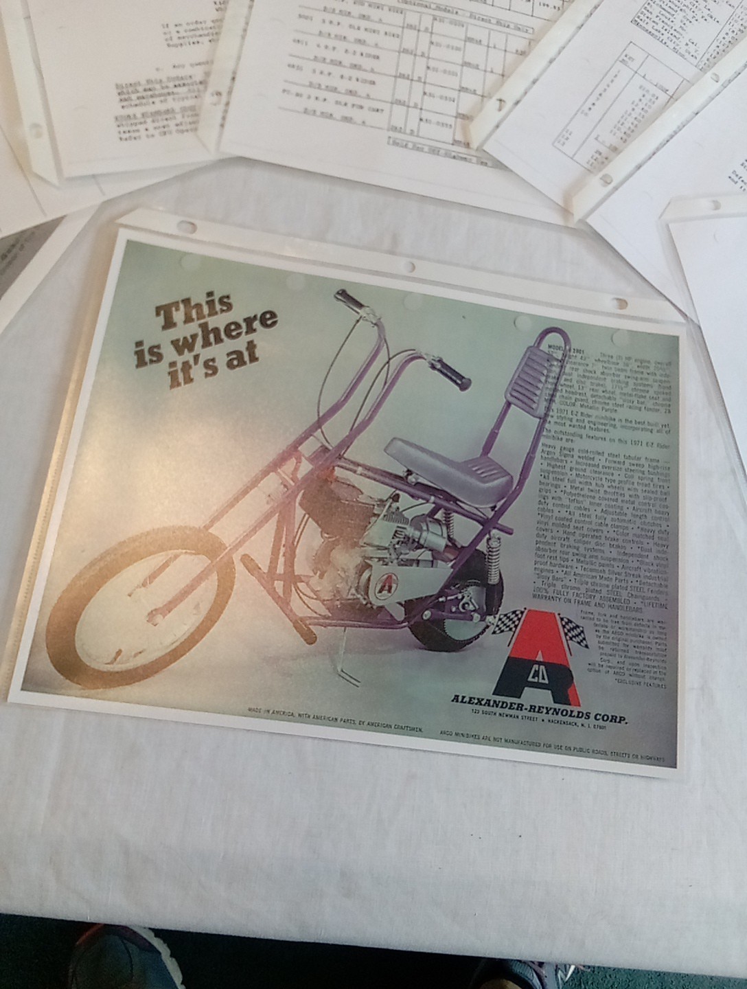 Vintage Alexander Reynolds Corp ARCO Mini Bike 16 Page Sales Brochure Reprint
