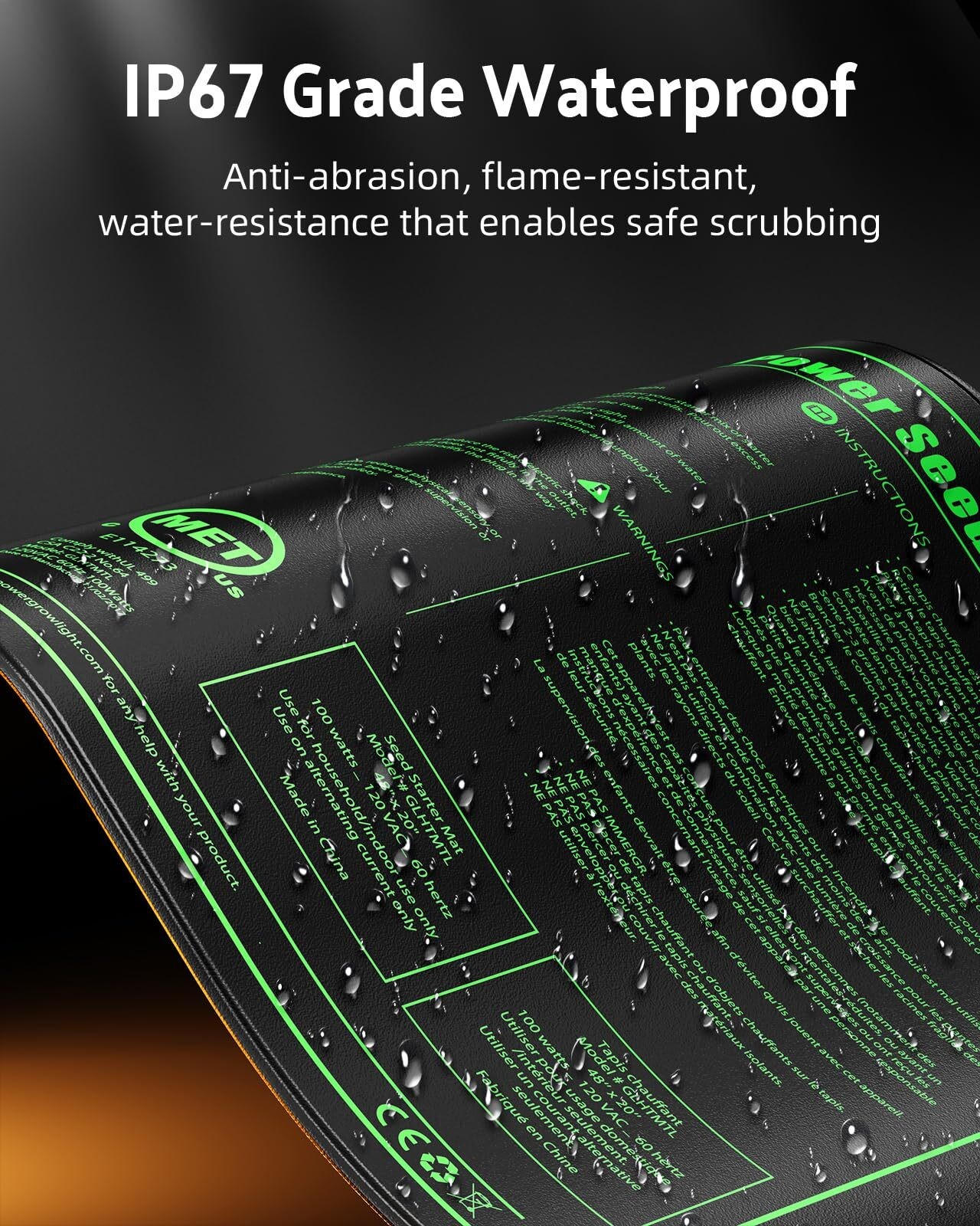 10" x 20" Seedling Heat Mat Warm Hydroponic Heating Pad for Greenhouse 2 Pack