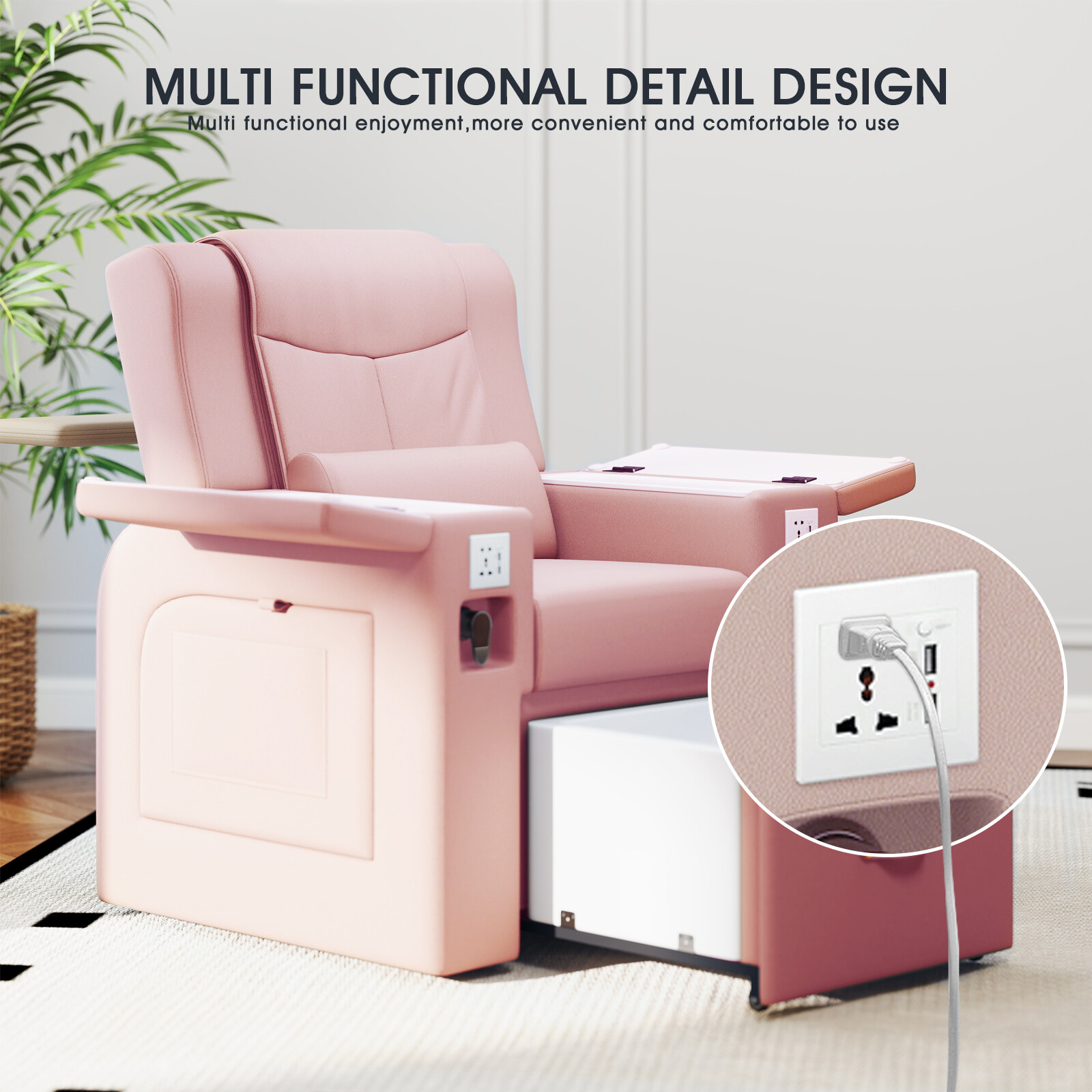 New Pro Pedicure Manicure Massage Recliner Chair Nail Beauty Spa w/Foot Bathtub