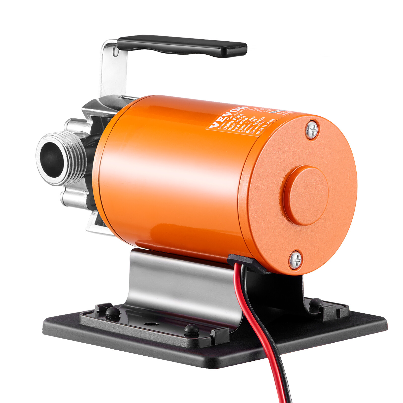 VEVOR Water Transfer Removal Pump Portable Utility Pump 12V 360 GPH 1/10 HP Hose