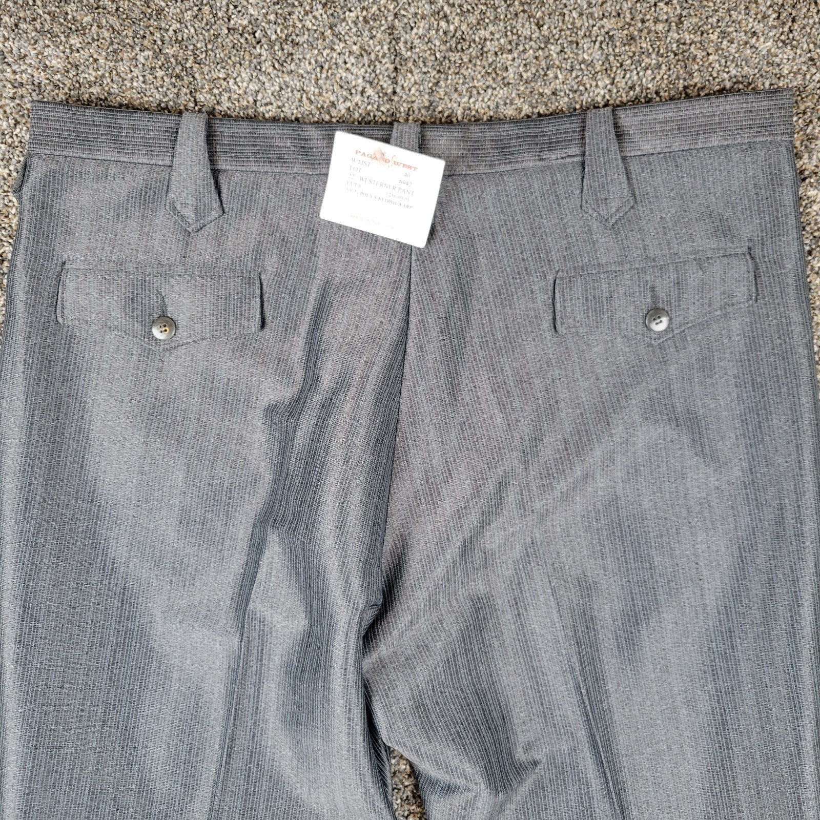 Vintage Pagano West Dress Pants Mens 40 Gray Westerner Swedish Wrap Unhemmed NWT
