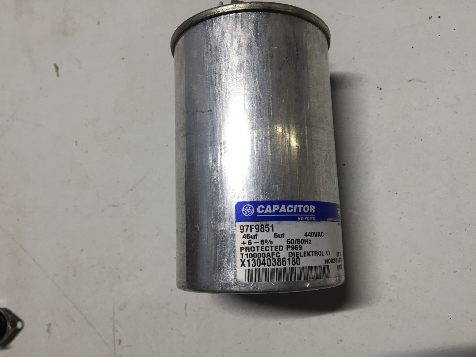 NOB OEM GE Genteq 97F9851 Dual Capacitor 45/5 MFD 440V