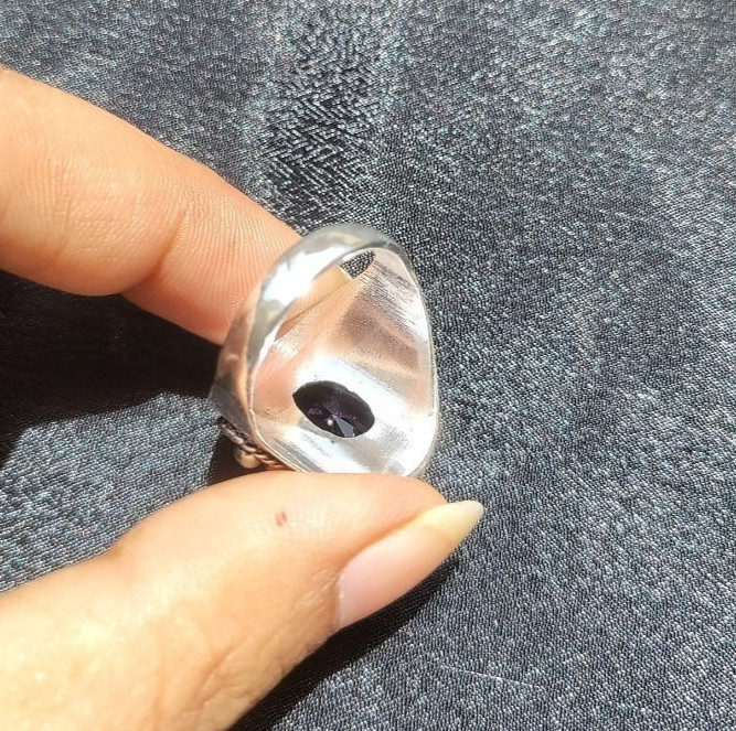 African Amethyst Gemstone 925 Sterling Silver Ethnic Handmade Jewelry Ring Size