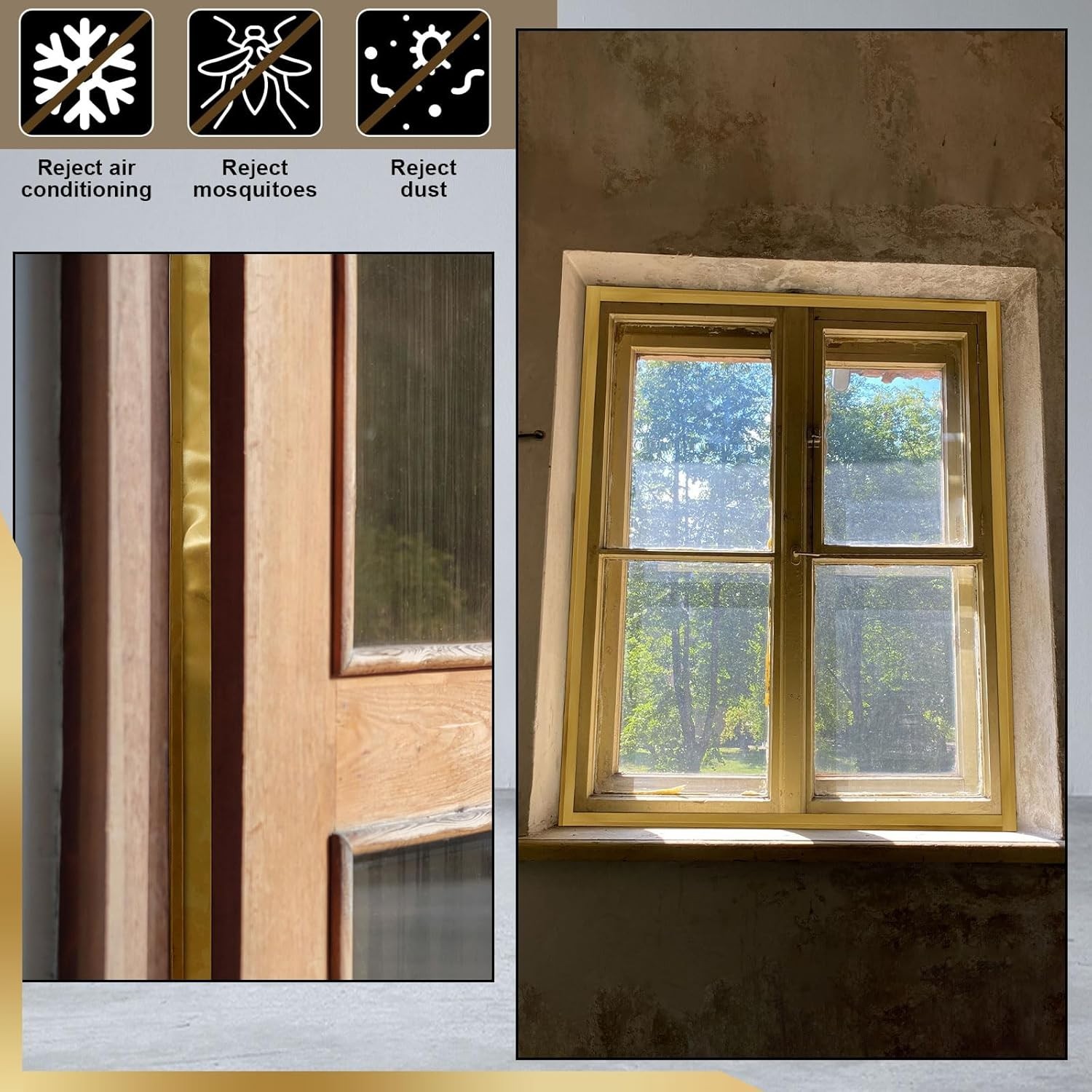 Spring-Loaded Bronze Weatherstripping, Metal Seal for Doors or Windows