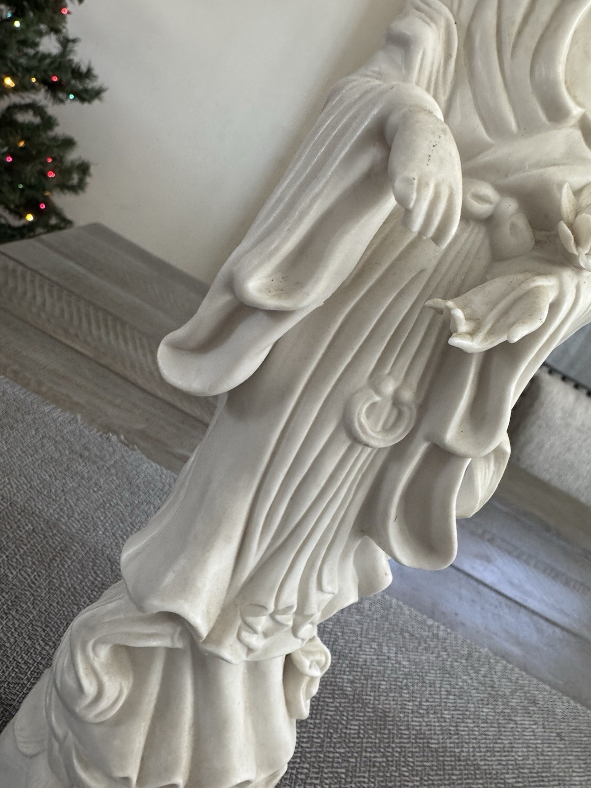 14” Porcelain Guanyin Figure Statue Marked Japan