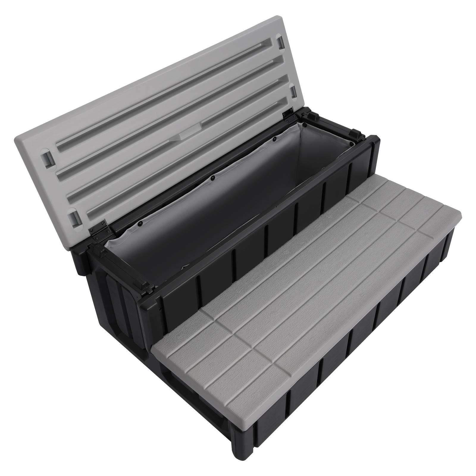 2-Step 36" Patio Spa Hot Tub Step Slip-Resistant Surface W/ Large Hidden Storage