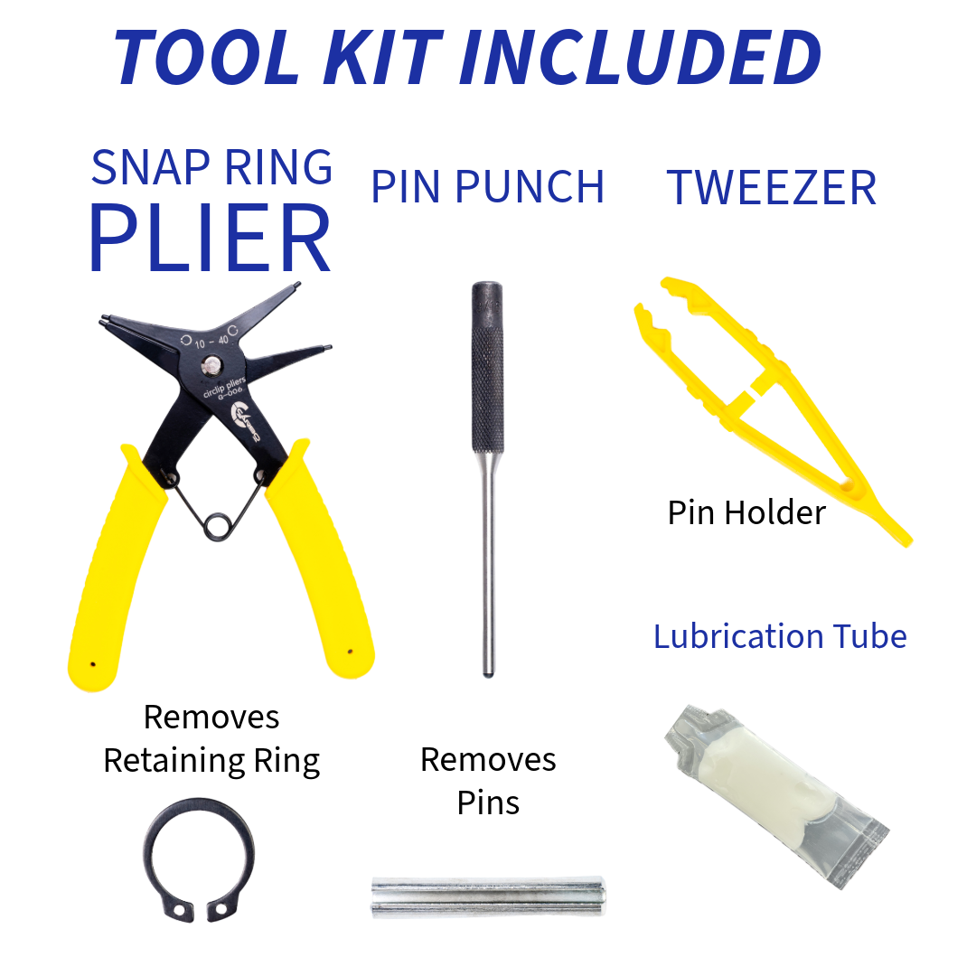 Pallet Jack/Truck Steering Wheels 7" Set with Axle, Fasteners, Tool Kit Included