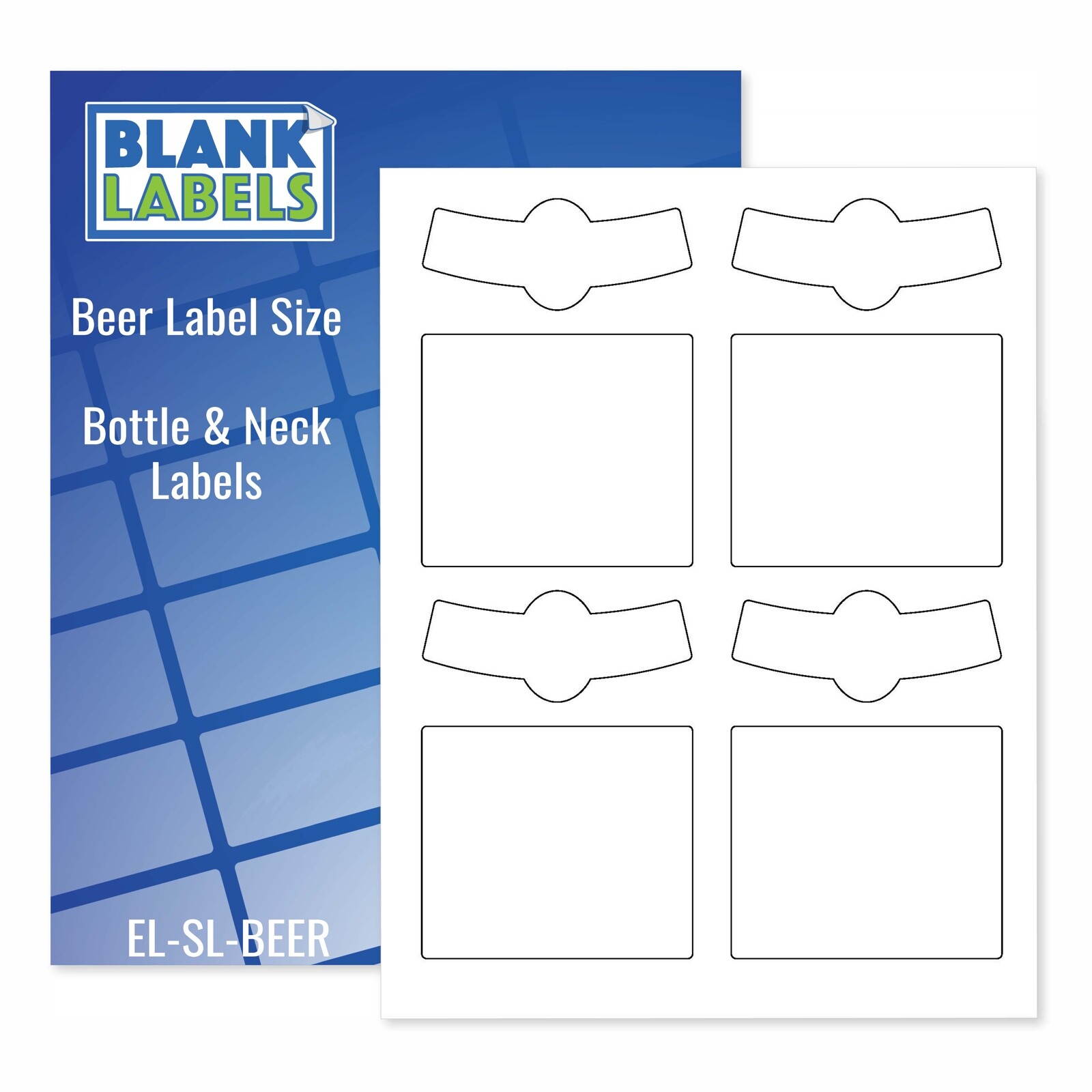 Blank Beer Bottle & Neck Labels Home Brewing. Self Print Brew Label Matte White