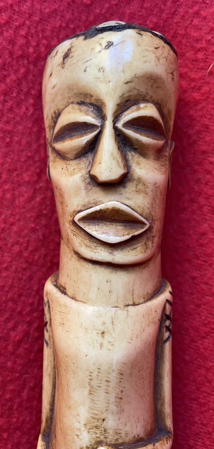 Warega Tribe Powerful Carved Leg Bone Elder Spirit Fetish ~ Congo ~ Africa