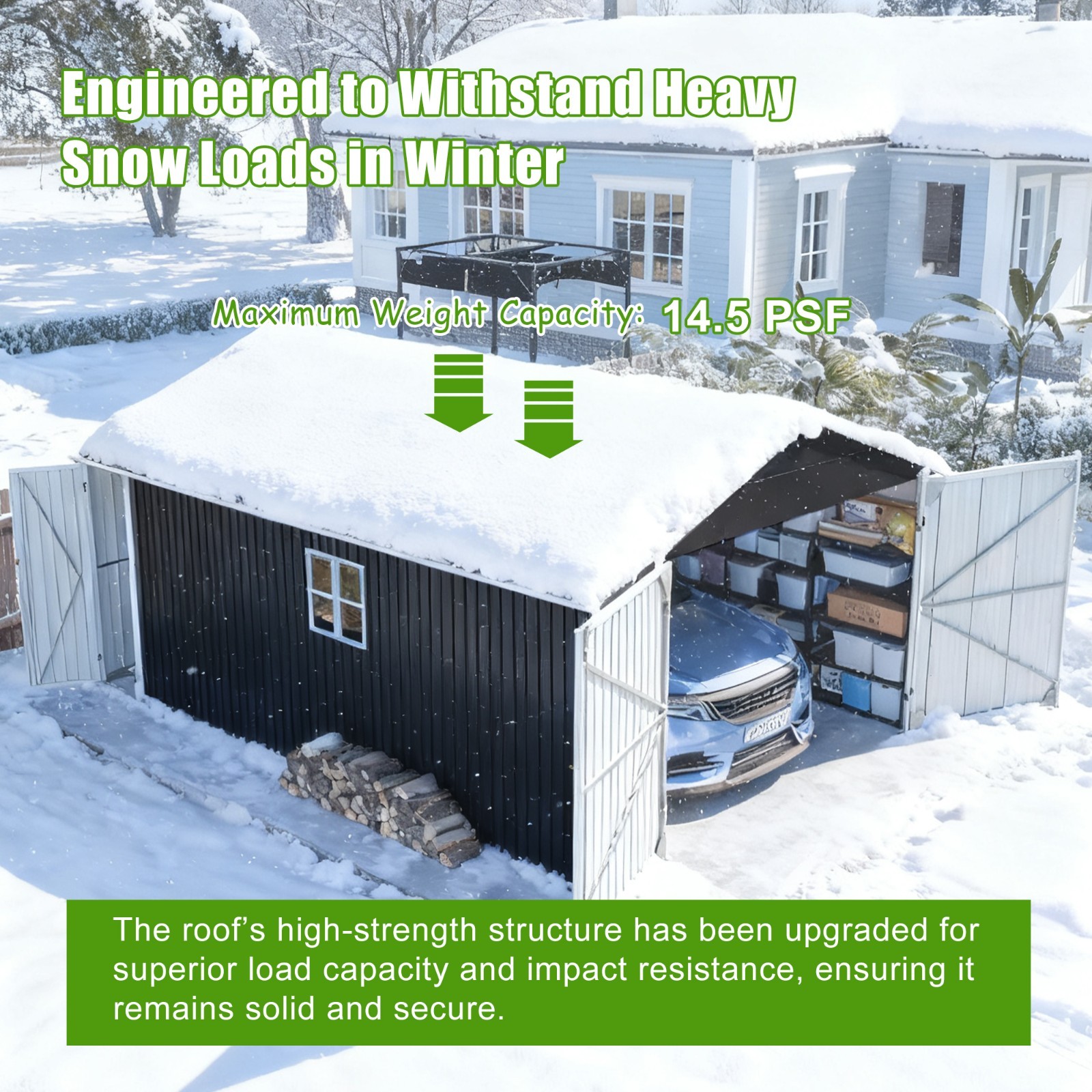 20x12 FT Outdoor Metal Garage Shed Extra Large Storage Shed 1810 CUFT for Car