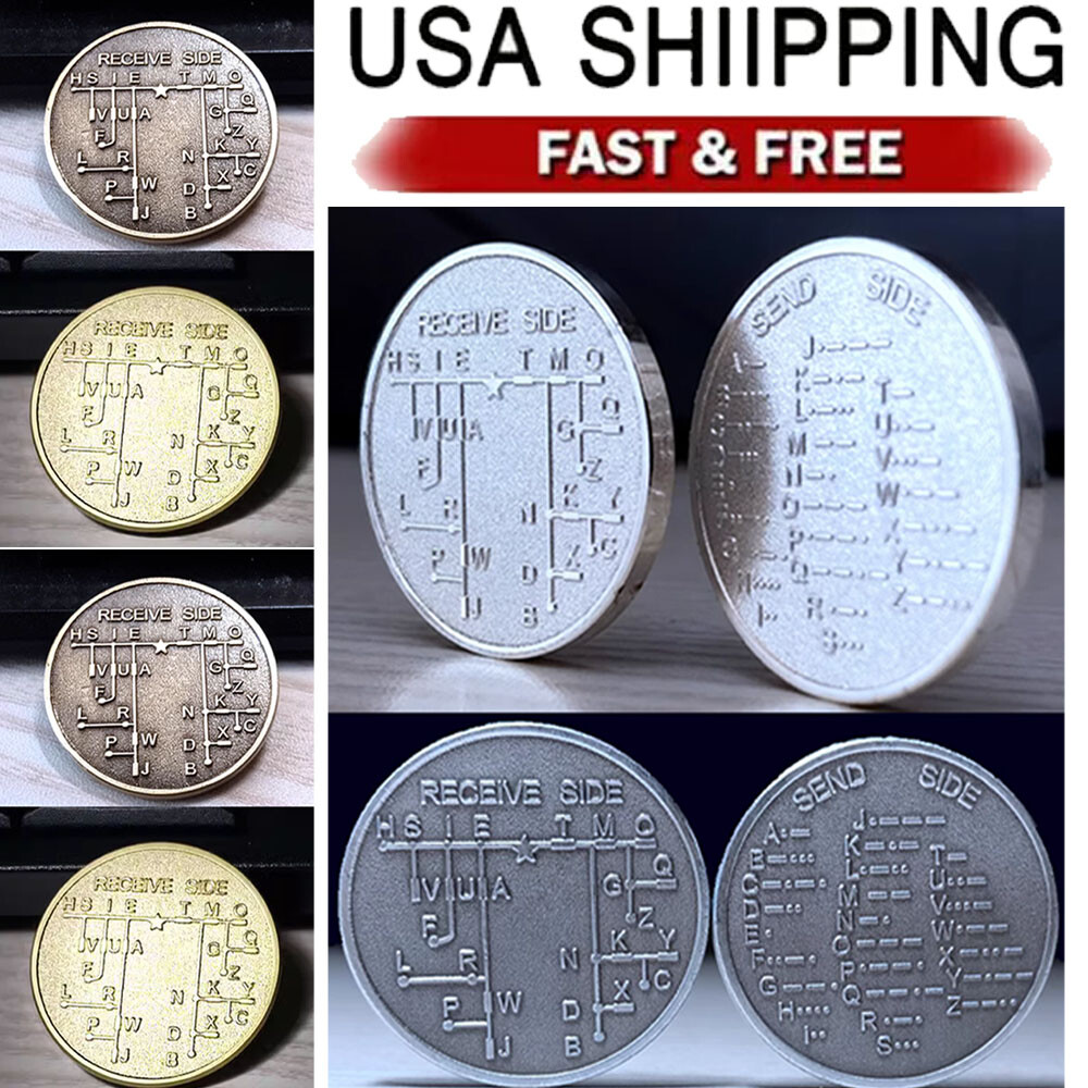 CW Morse Code Decoder Chart Medal Coin Morse Commemorative Coin Gift Prize NEW
