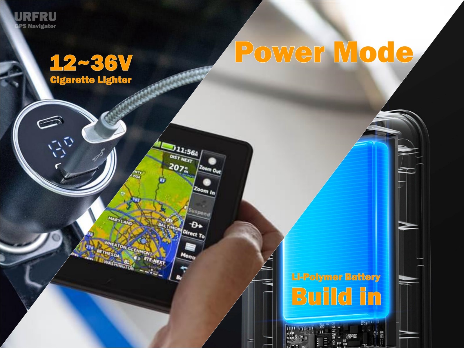 URFRU 7-Inch GPS Navigator for Car Truck RV Pickup-Used-Working Good-Full Acc