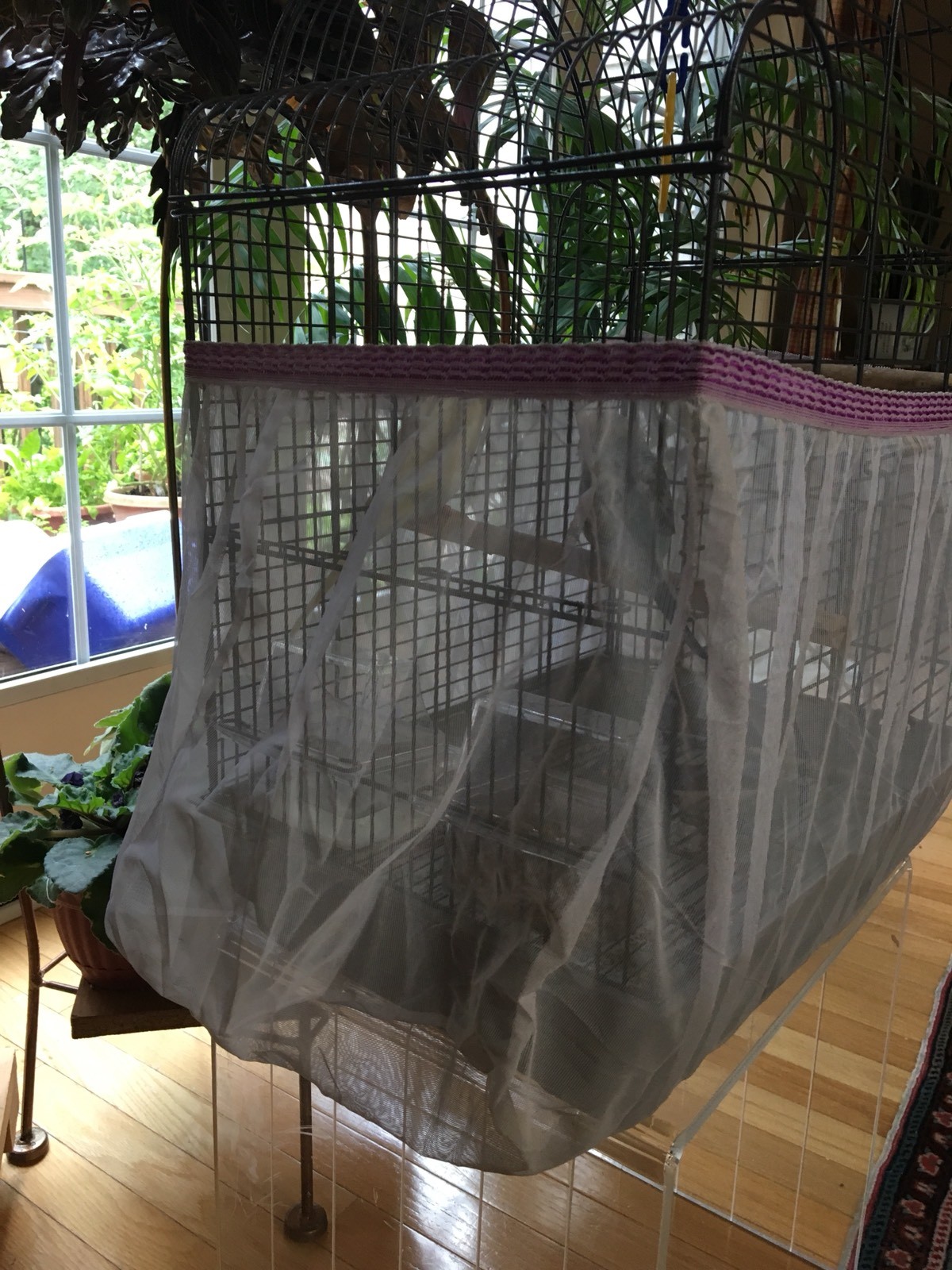 Bird SMALL Cage Cover Seed Catcher Guard Tulle Mesh Small S Cir 44”