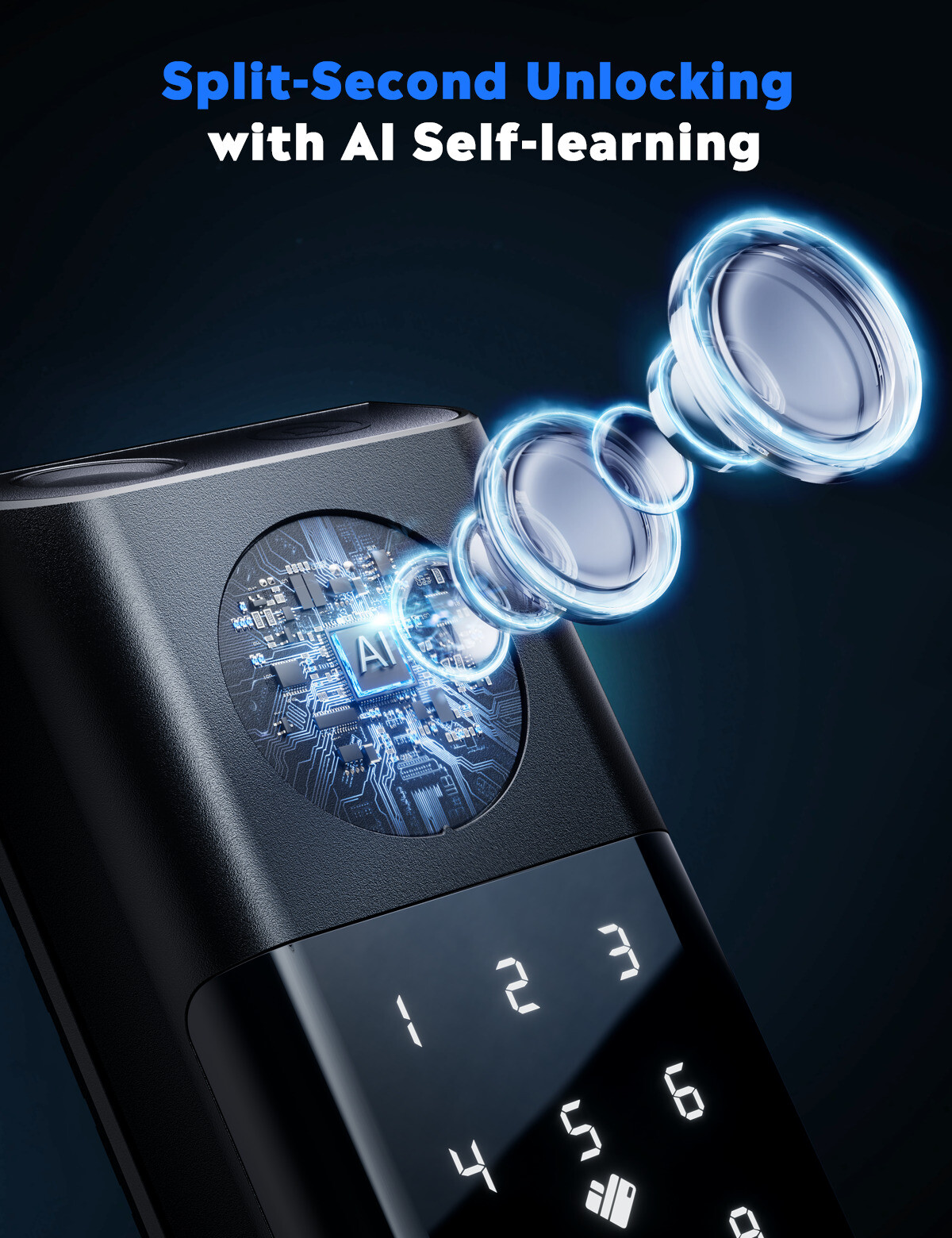 Smart Lock with Camera & Handle Fingerprint Keyless Door Lock WiFi APP Control