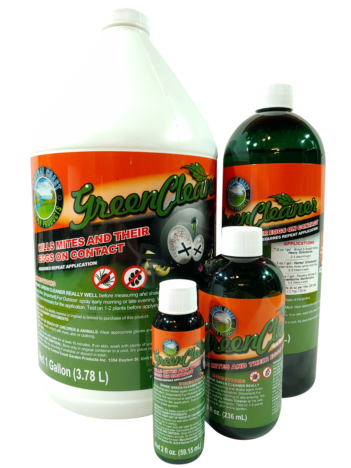 Central Coast Green Cleaner 2oz, 4oz, 8oz, 32oz Quart or 128oz Gallon