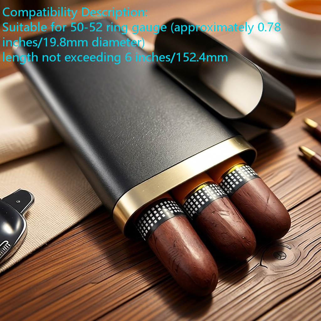 304 Stainless Steel Cigar Tube Holder-Travel Friendly, Durable Case -Matte Black