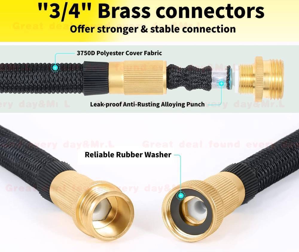 50FT 100FT 4X Stronger Deluxe Heavy Duty Expandable Flexible Garden Water Hose