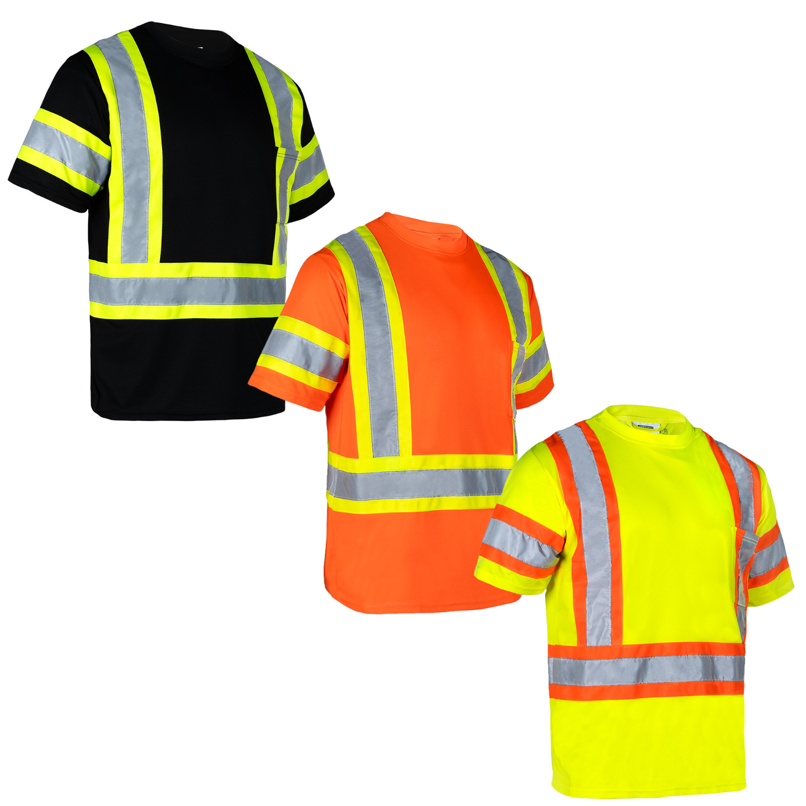 Hi Vis Shirt ANSI Class 3 Reflective Safety Short Sleeve HIGH VISIBILITY