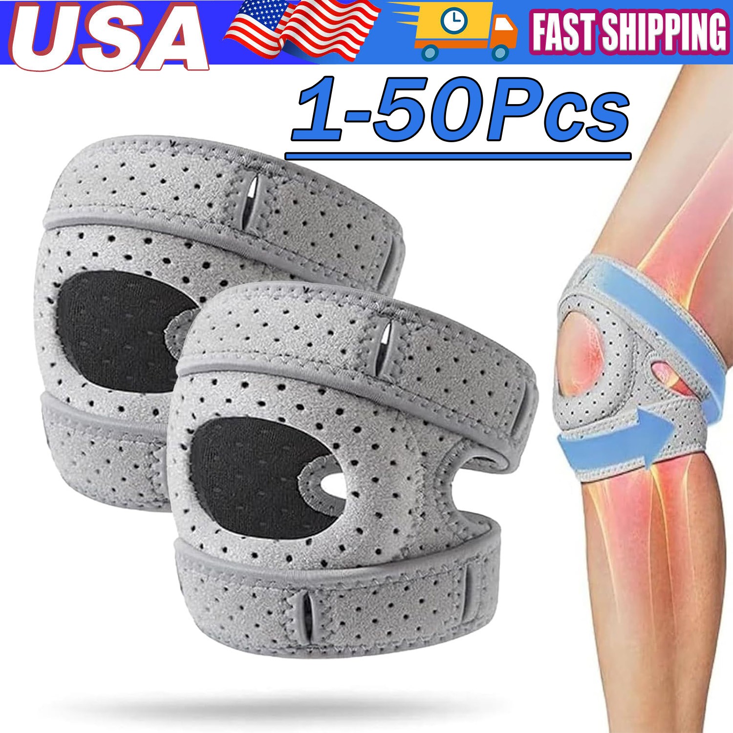 Knee Brace Support Neoprene Patella Stabilizing Compression Straps Adjustable US